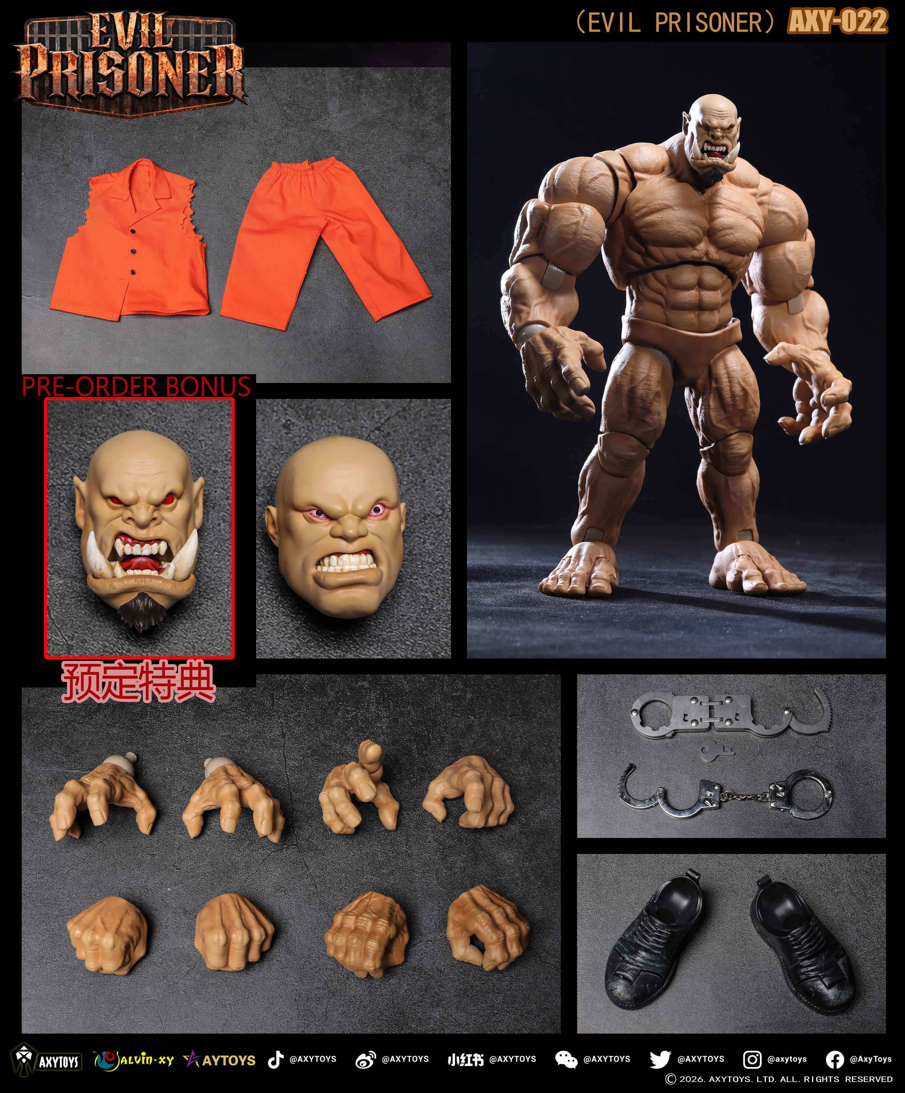 SPECIAL ORDER AXYTOYS - AXY-022 - EVIL PRISONER: Original Color 1/12 [EXCLUSIVE]