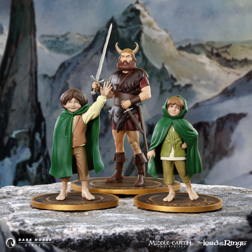 PRE-ORDER Dark Horse - The Lord of the Rings Animated Film Figure Set 2 - Merry, Pippin, and Boromir