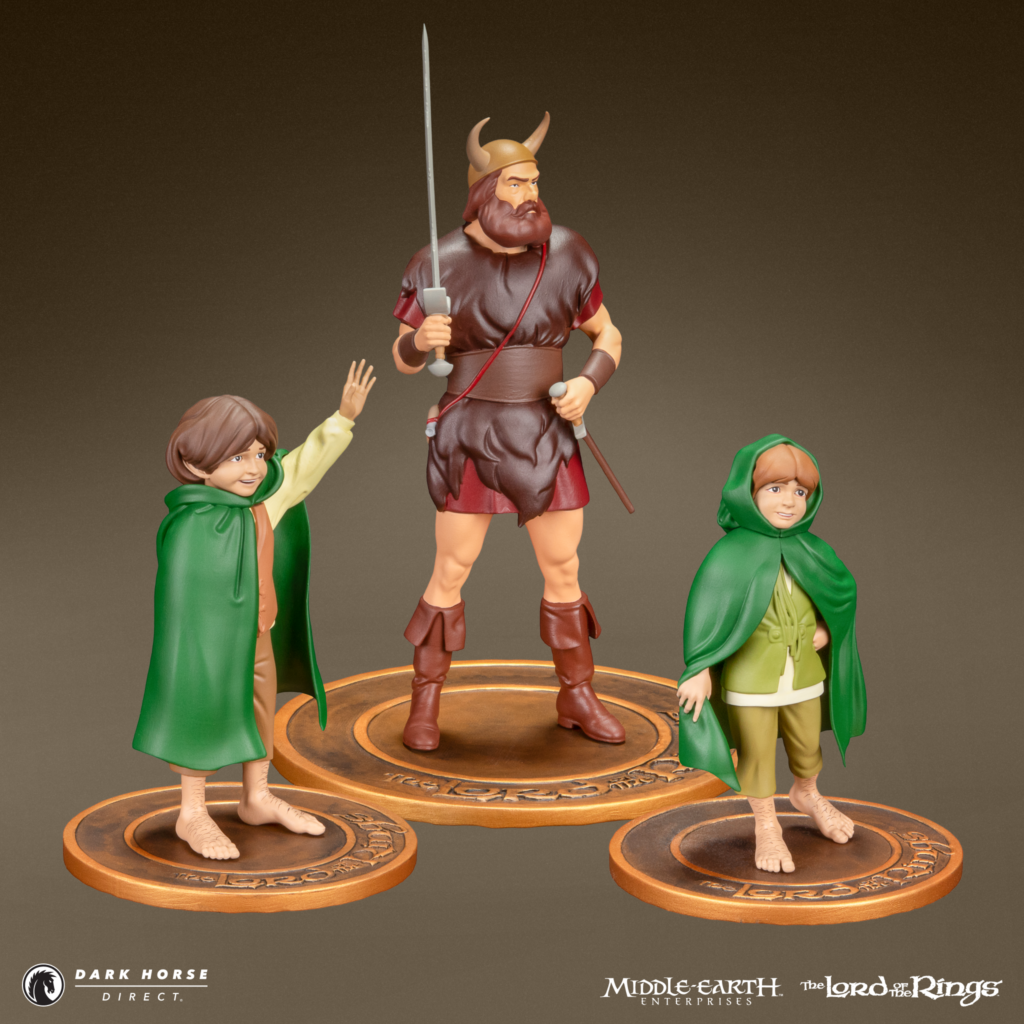 PRE-ORDER Dark Horse - The Lord of the Rings Animated Film Figure Set 2 - Merry, Pippin, and Boromir