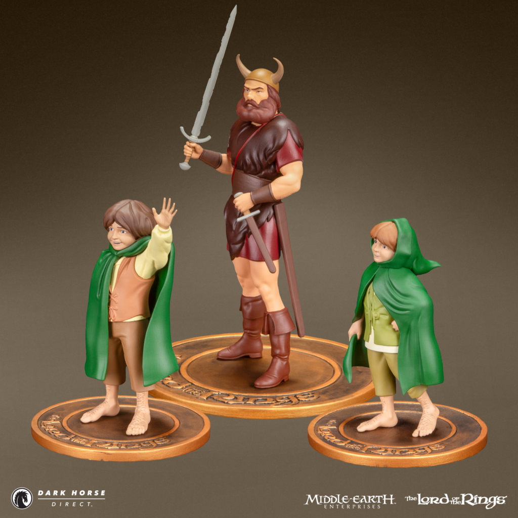 PRE-ORDER Dark Horse - The Lord of the Rings Animated Film Figure Set 2 - Merry, Pippin, and Boromir