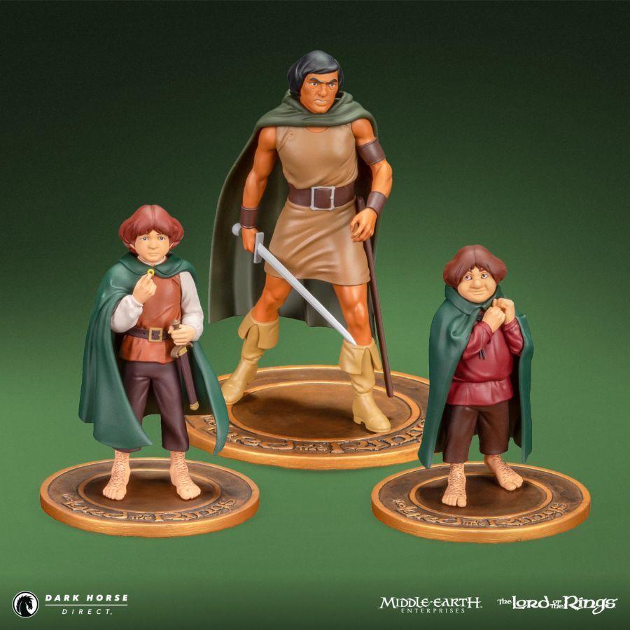 PRE-ORDER Dark Horse - The Lord of the Rings Animated Film Figure Set - Frodo, Aragorn, and Samwise
