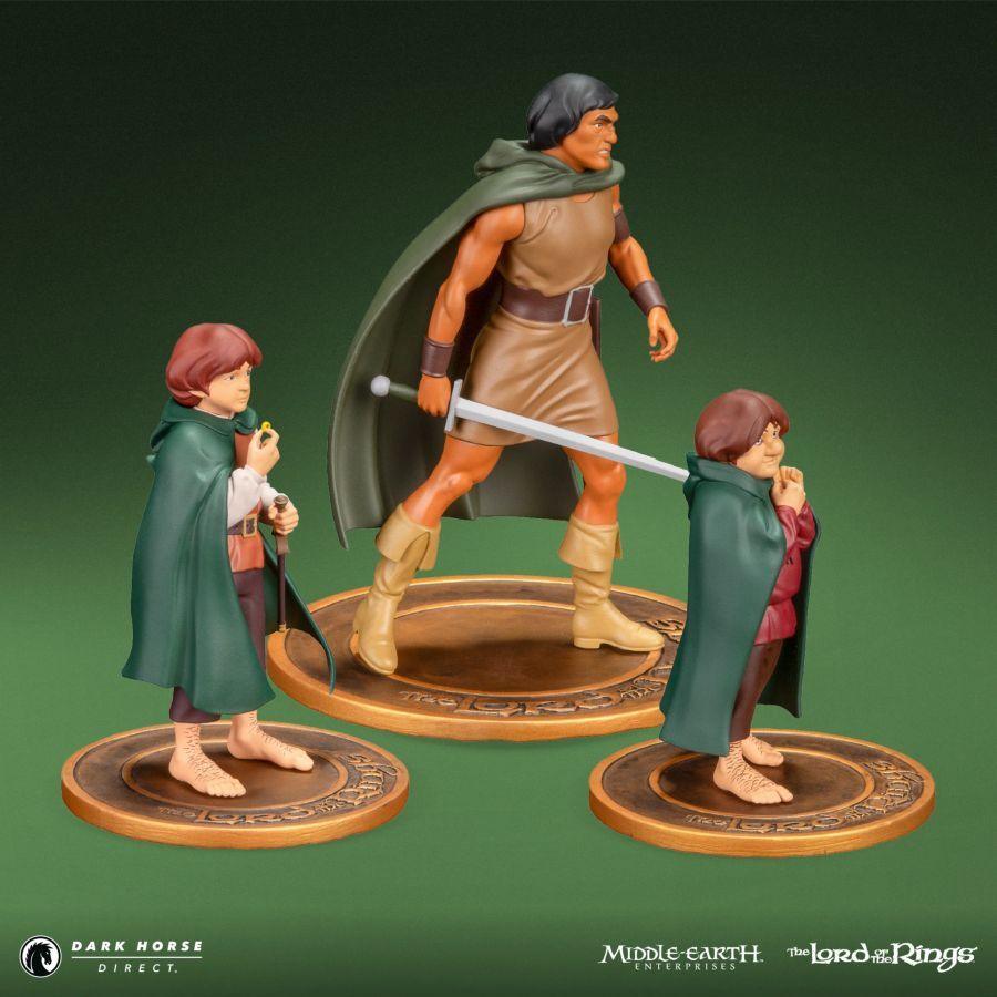 PRE-ORDER Dark Horse - The Lord of the Rings Animated Film Figure Set - Frodo, Aragorn, and Samwise