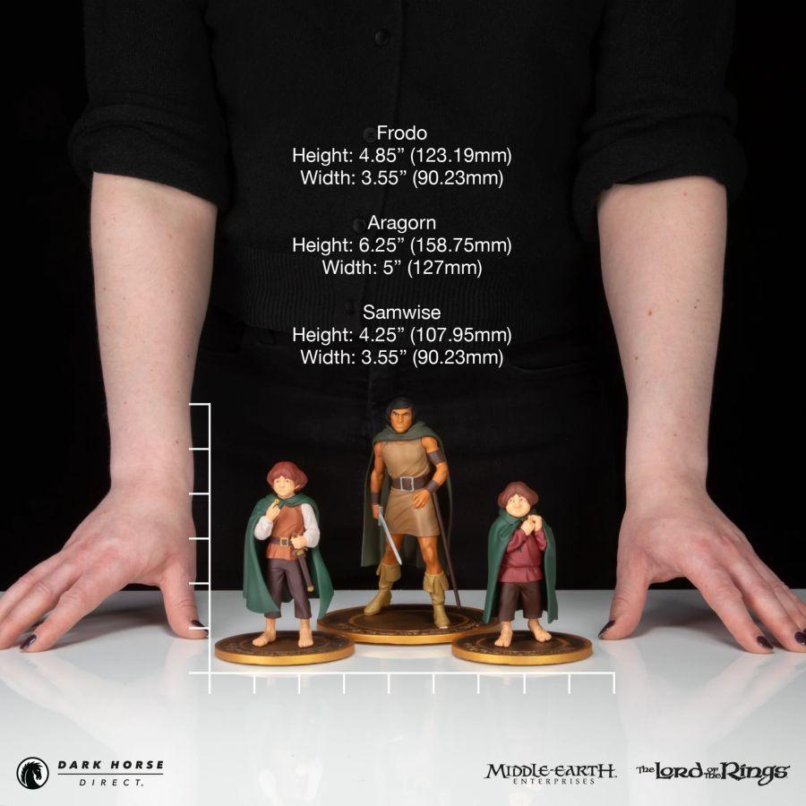 PRE-ORDER Dark Horse - The Lord of the Rings Animated Film Figure Set - Frodo, Aragorn, and Samwise