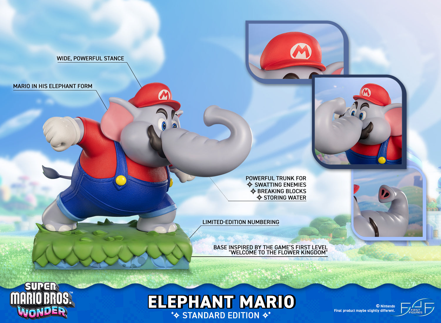 PRE-ORDER First 4 Figures - Super Mario Bros. Wonder - Elephant Mario: Standard Edition