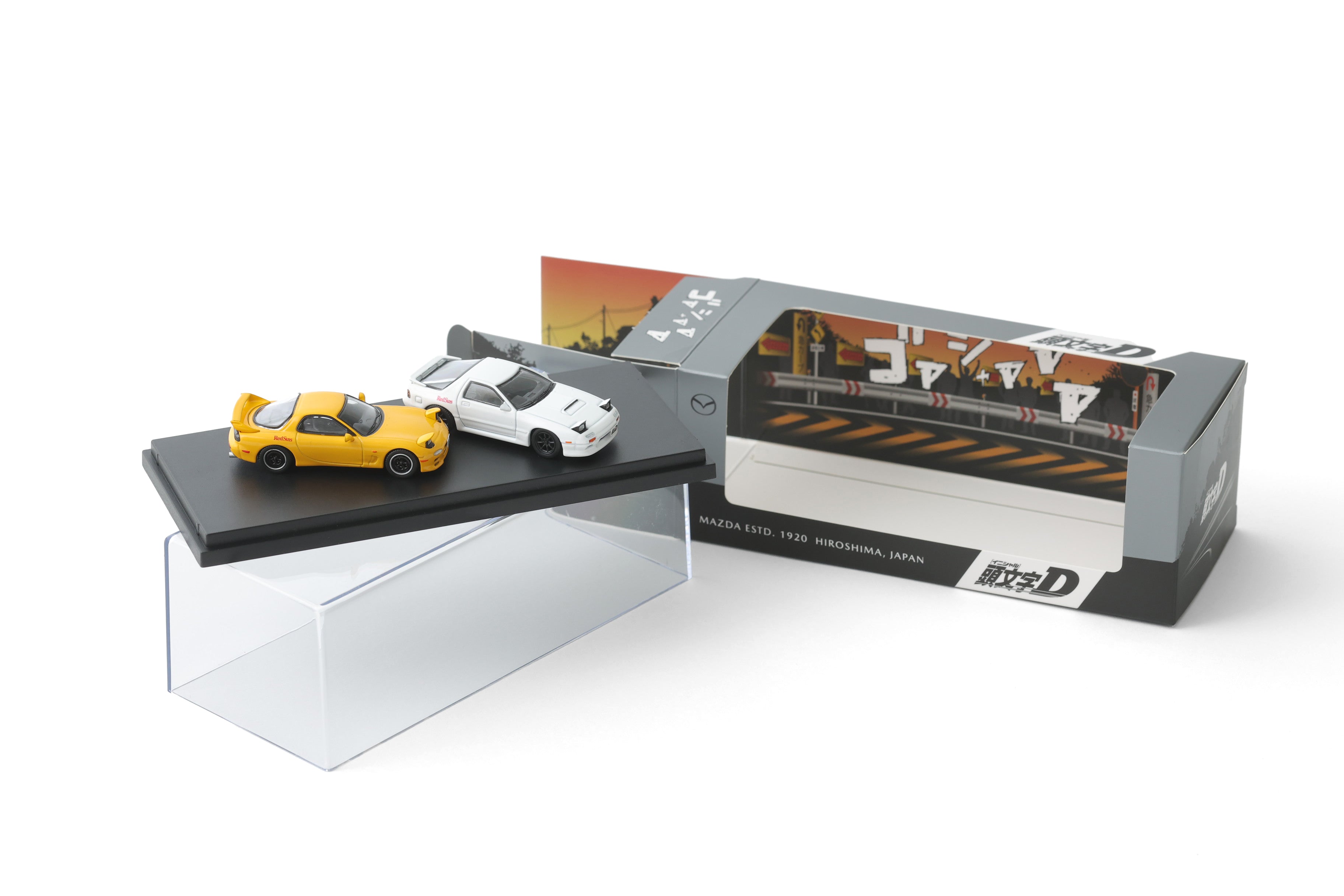 BACK-ORDER MAZDA - Initial D - Mazda RX-7 FC and Mazda RX-7 FD Model Car 2-Piece Set 1/64 [JP]