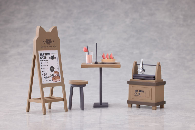PRE-ORDER Ribose - Tea Time Cats Scene - Meow Town Bread House Clerk & Customer Set
