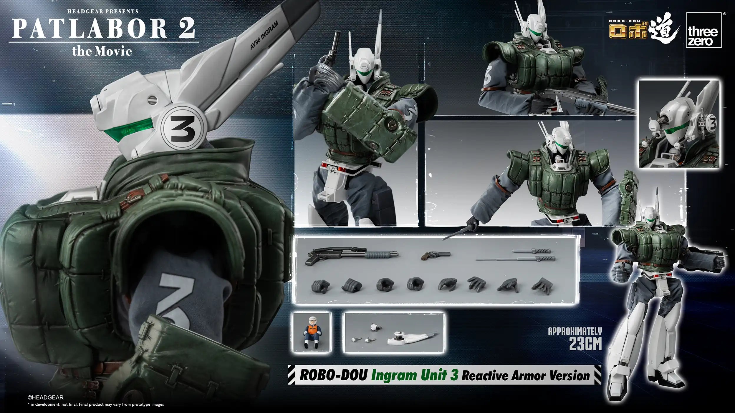 PRE-ORDER threezero - ROBO-DOU - Patlabor 2: The Movie - Ingram Unit 3: Reactive Armor Ver. 1/35