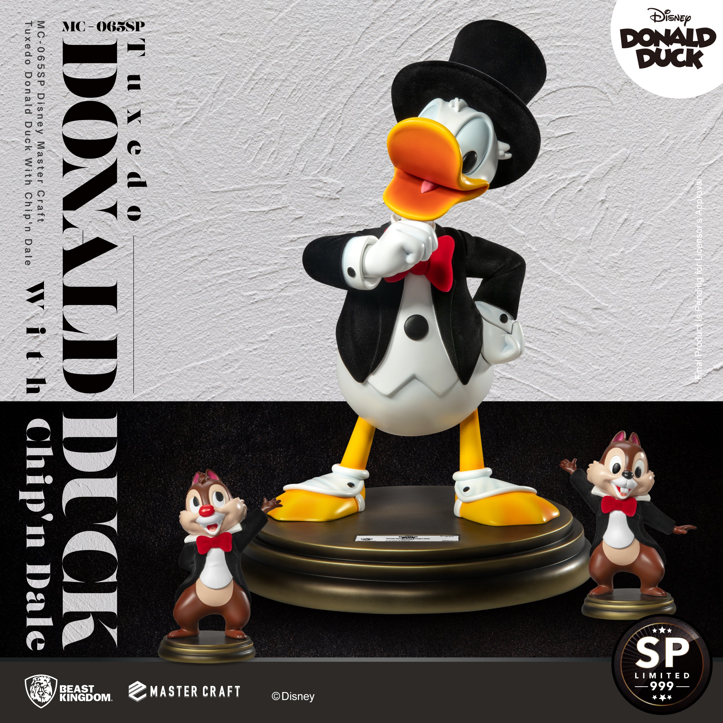 PRE-ORDER Beast Kingdom - Disney - Mastercraft Tuxedo Donald Duck with Chip'n Dale