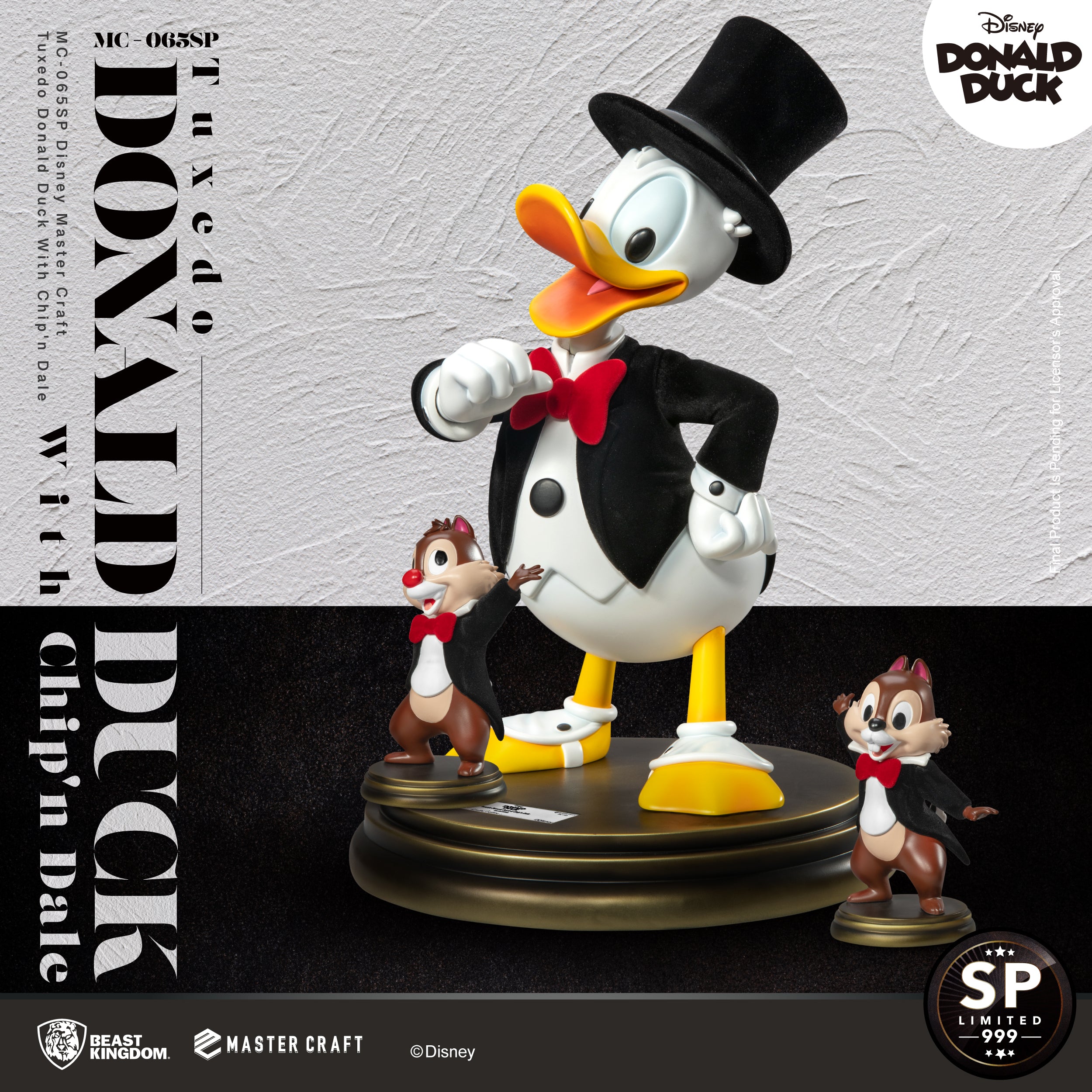 PRE-ORDER Beast Kingdom - Disney - Mastercraft Tuxedo Donald Duck with Chip'n Dale