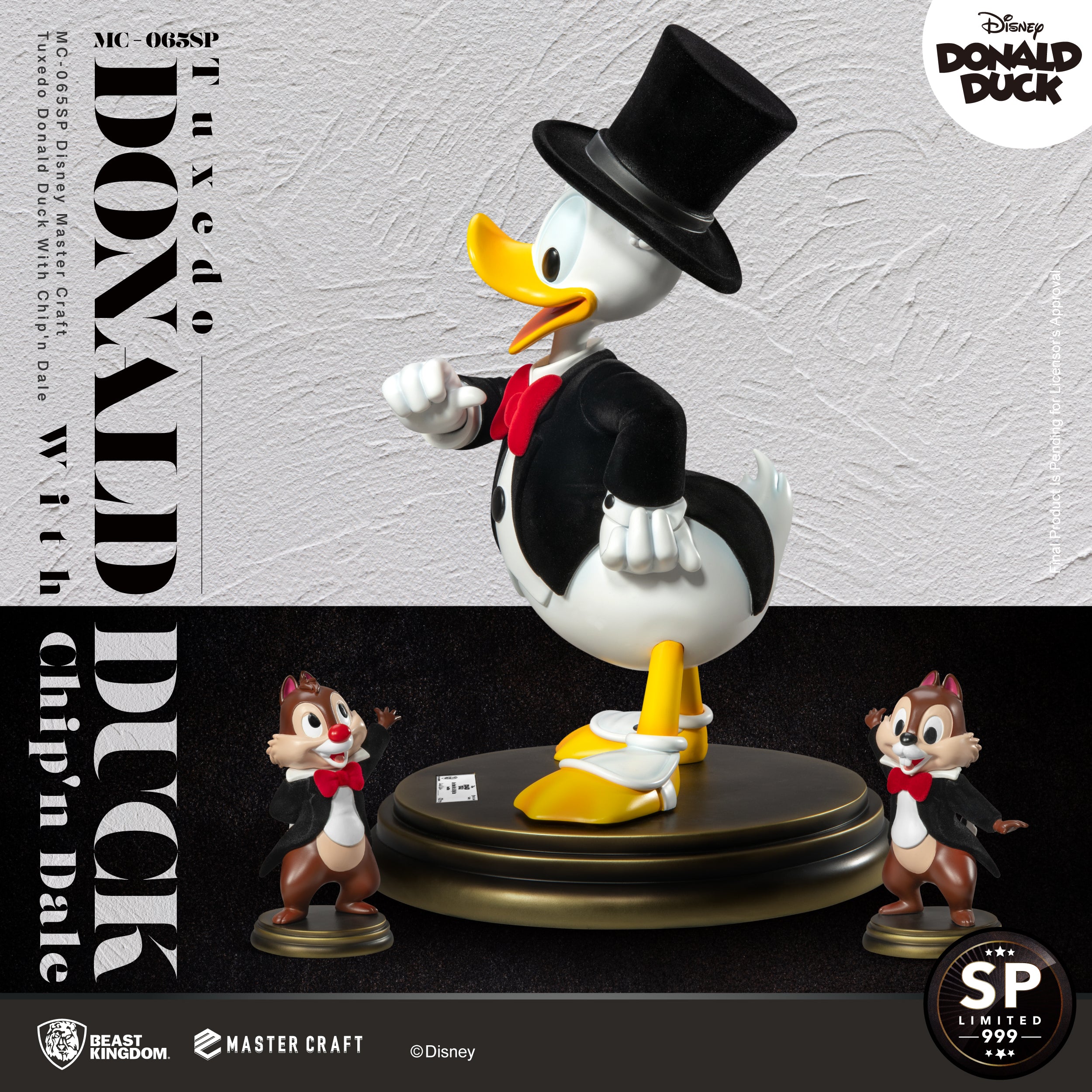 PRE-ORDER Beast Kingdom - Disney - Mastercraft Tuxedo Donald Duck with Chip'n Dale