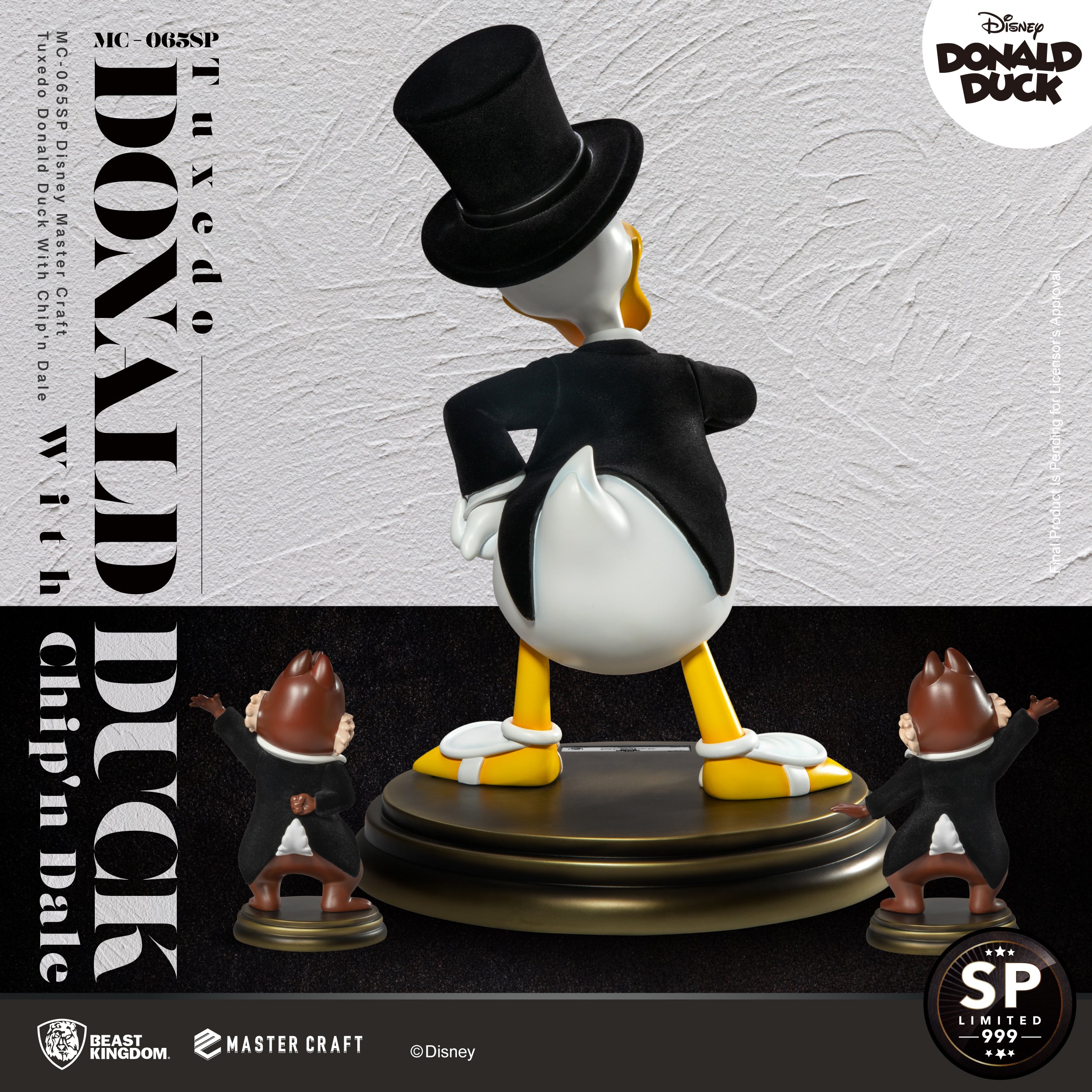PRE-ORDER Beast Kingdom - Disney - Mastercraft Tuxedo Donald Duck with Chip'n Dale