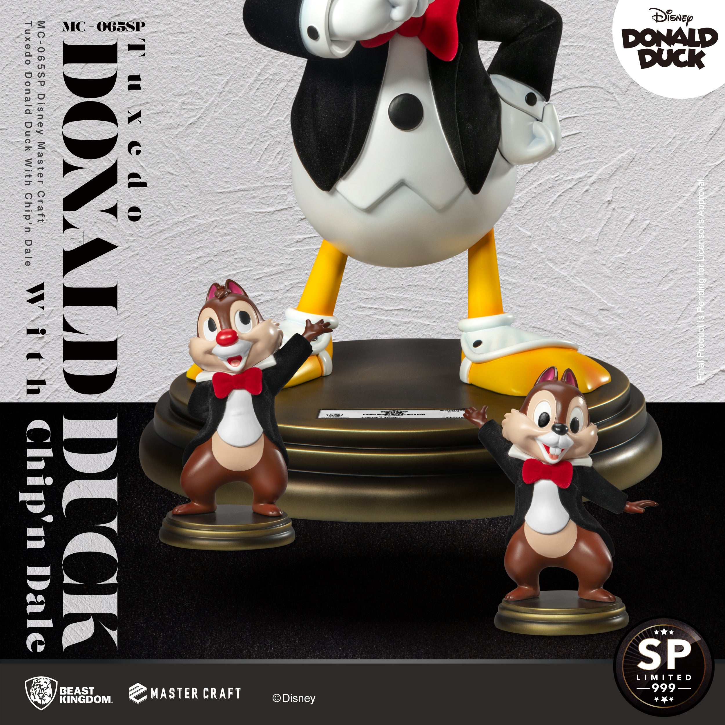 PRE-ORDER Beast Kingdom - Disney - Mastercraft Tuxedo Donald Duck with Chip'n Dale