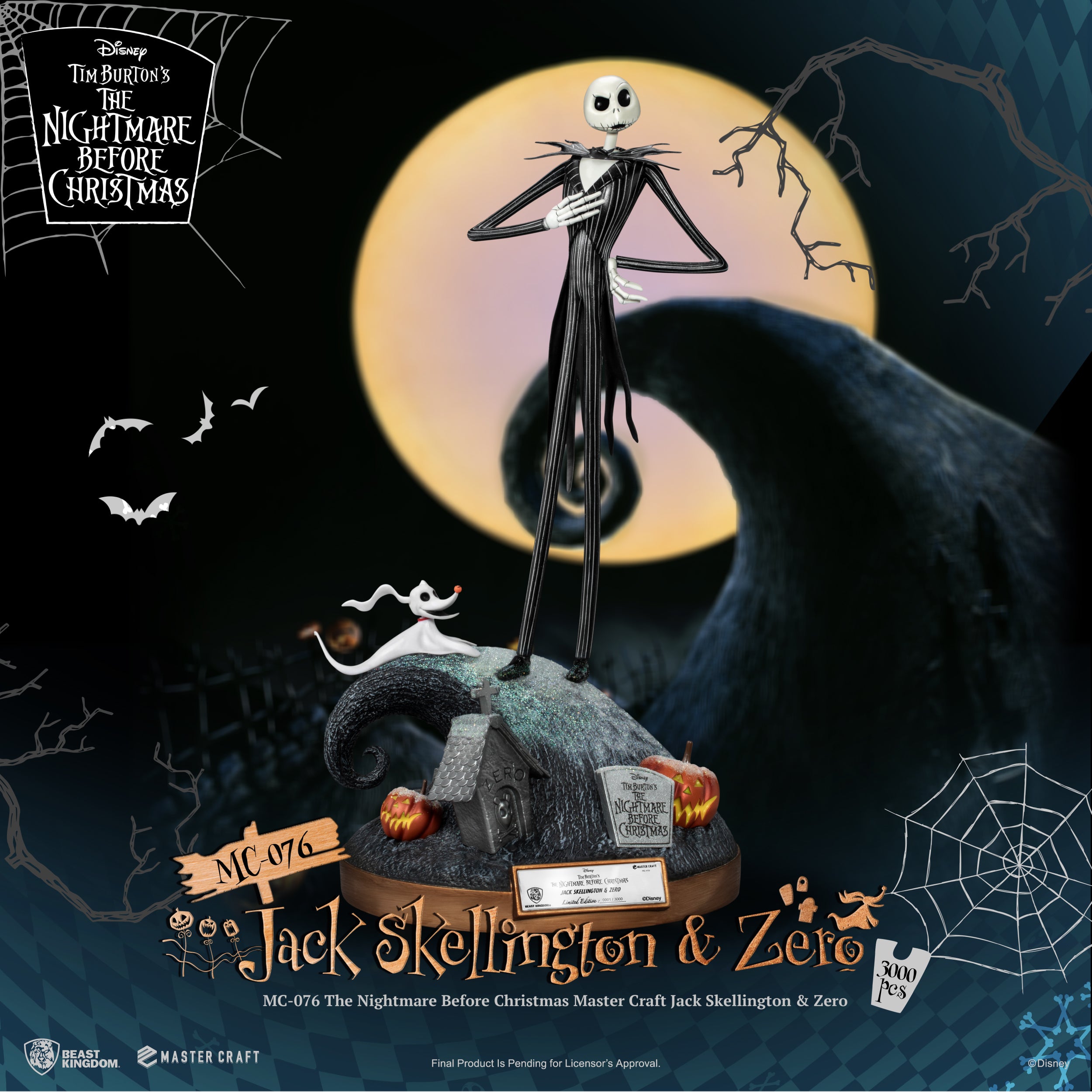 PRE-ORDER Beast Kingdom - Master Craft - The Nightmare Before Christmas - Jack Skellington & Zero