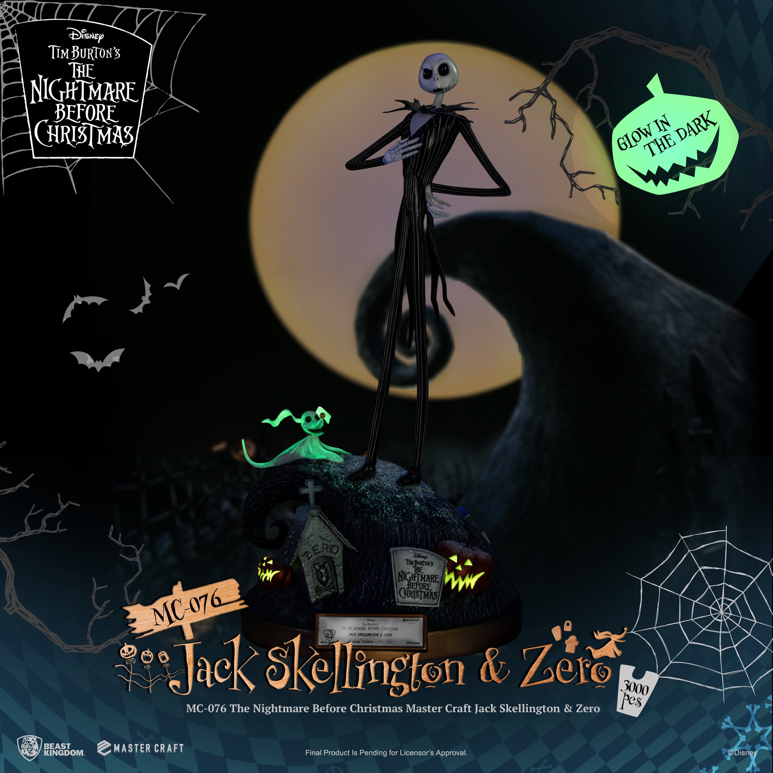 PRE-ORDER Beast Kingdom - Master Craft - The Nightmare Before Christmas - Jack Skellington & Zero