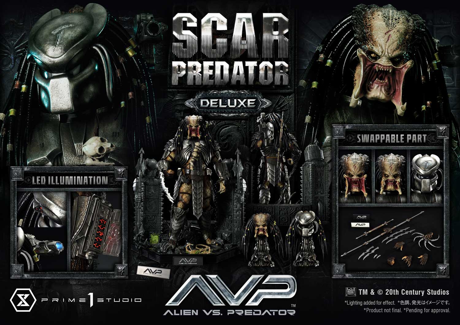 PRE-ORDER Prime1 Studio - Museum Masterline - Alien vs. Predator - Scar Predator: Deluxe Ver. 1/3