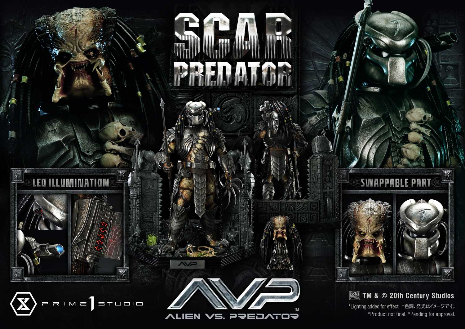 PRE-ORDER Prime1 Studio - Museum Masterline - Alien vs. Predator - Scar Predator 1/3