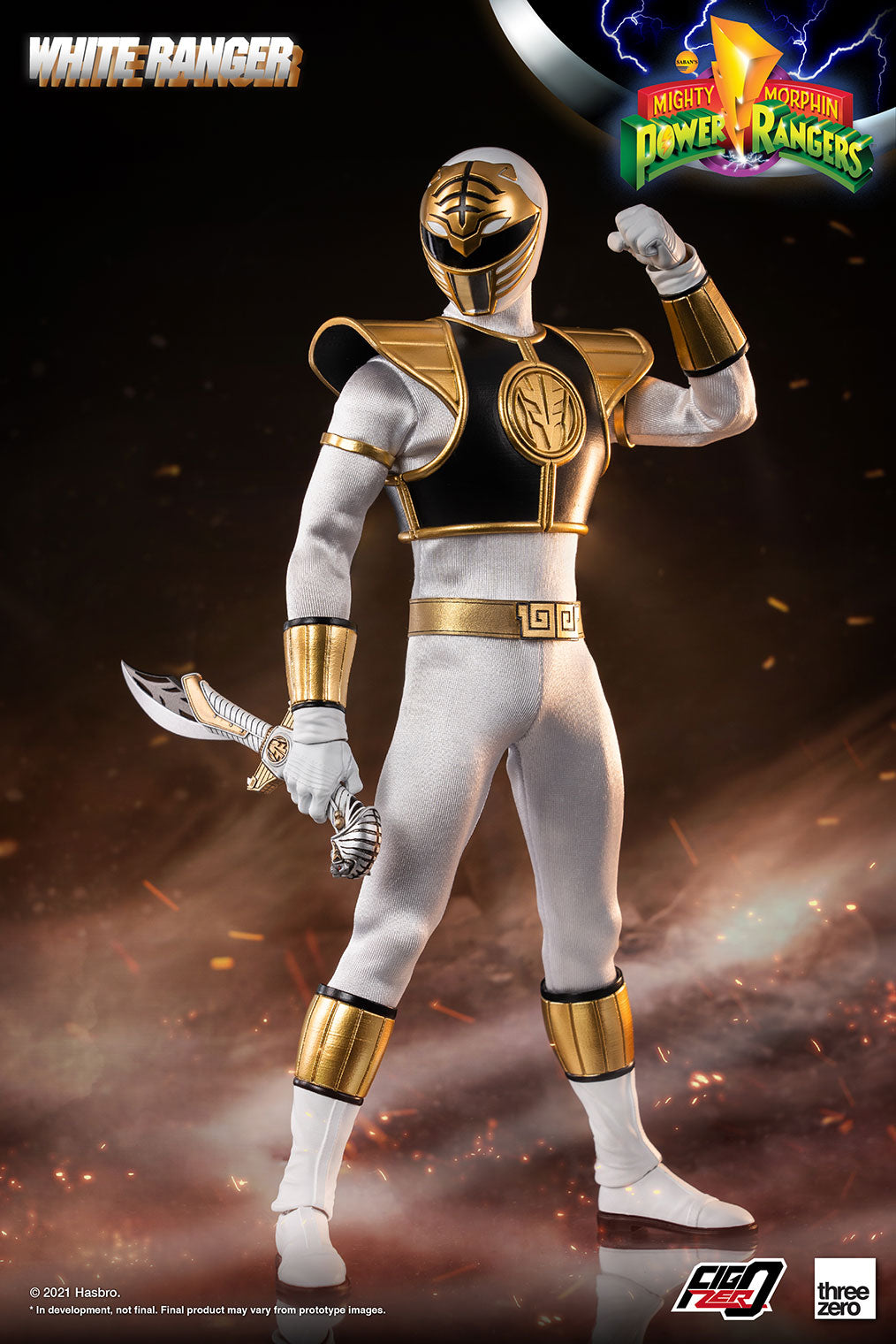 PRE-ORDER threezero - FigZero - Mighty Morphin Power Rangers - White Ranger 1/6 [2024-Q1 Release]
