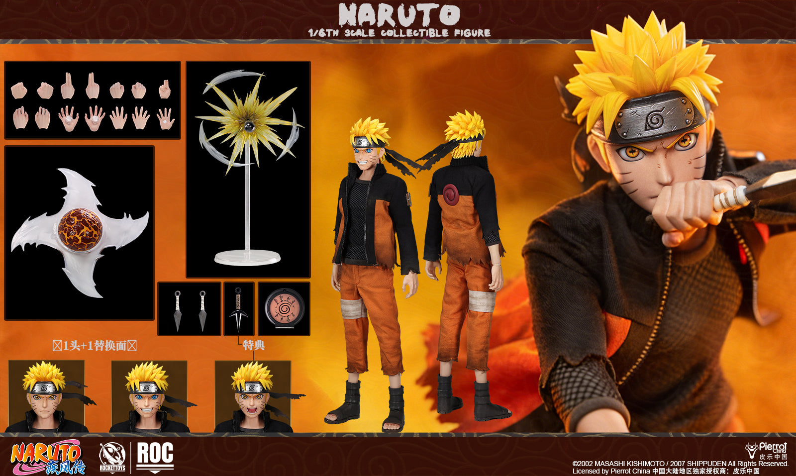 PRE-ORDER Rocket Toys - Naruto Shippuden - Uzumaki Naruto: Battle Damaged Ver. 1/6