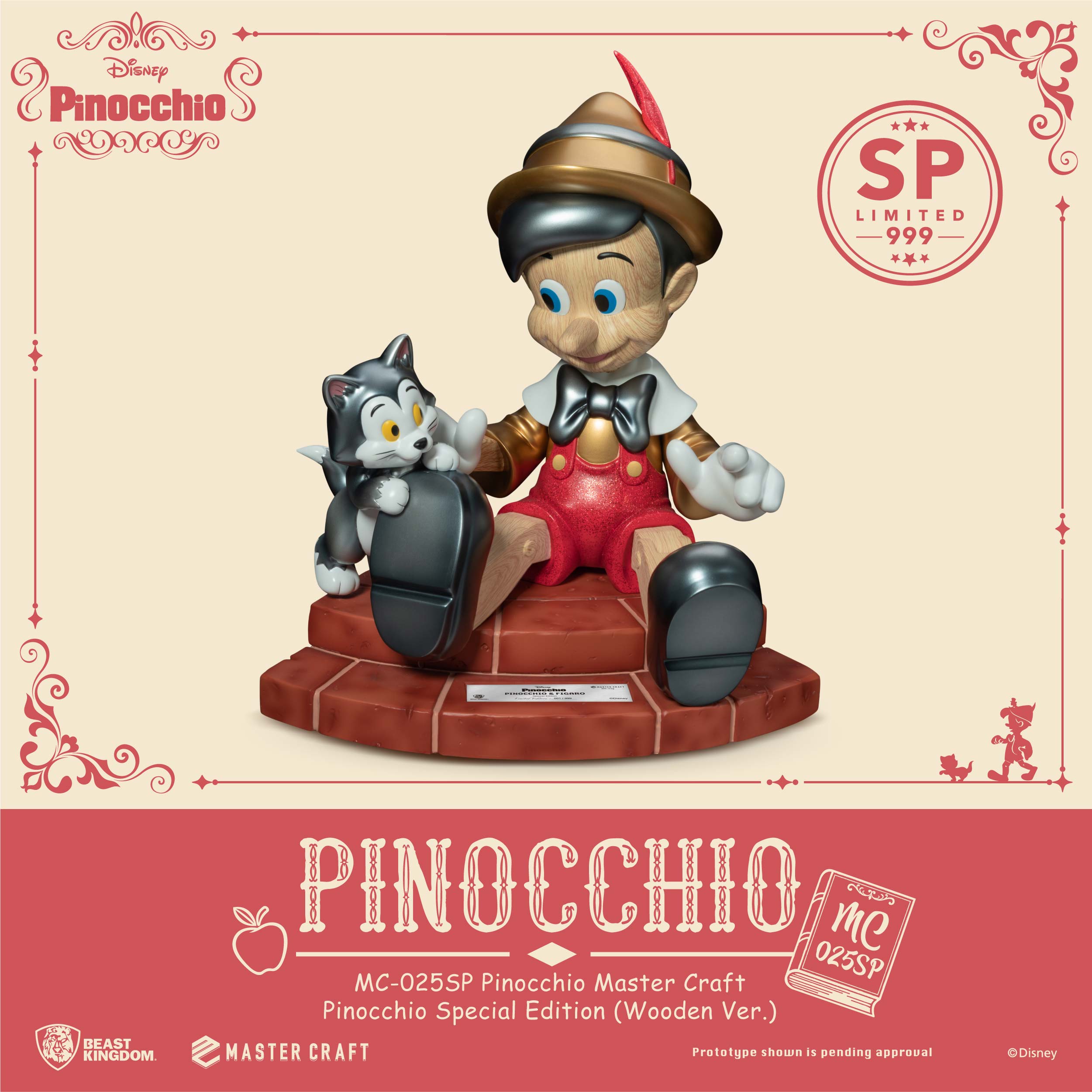 PRE-ORDER Beast Kingdom - Pinocchio - Mastercraft Pinocchio: Special Wooden Edition