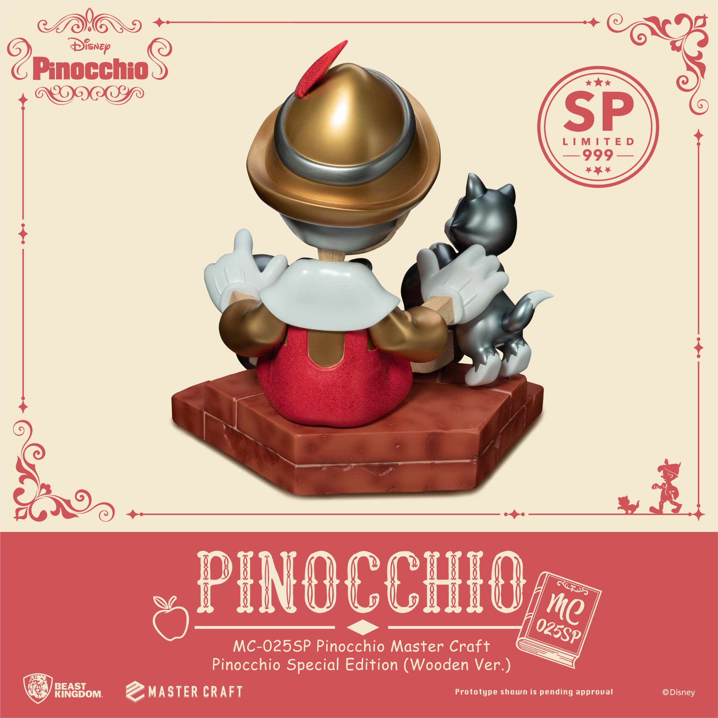 PRE-ORDER Beast Kingdom - Pinocchio - Mastercraft Pinocchio: Special Wooden Edition