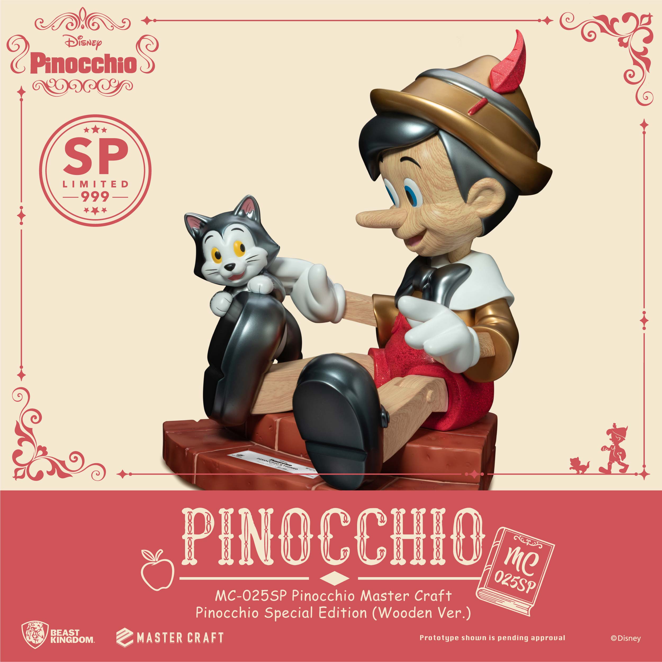 PRE-ORDER Beast Kingdom - Pinocchio - Mastercraft Pinocchio: Special Wooden Edition