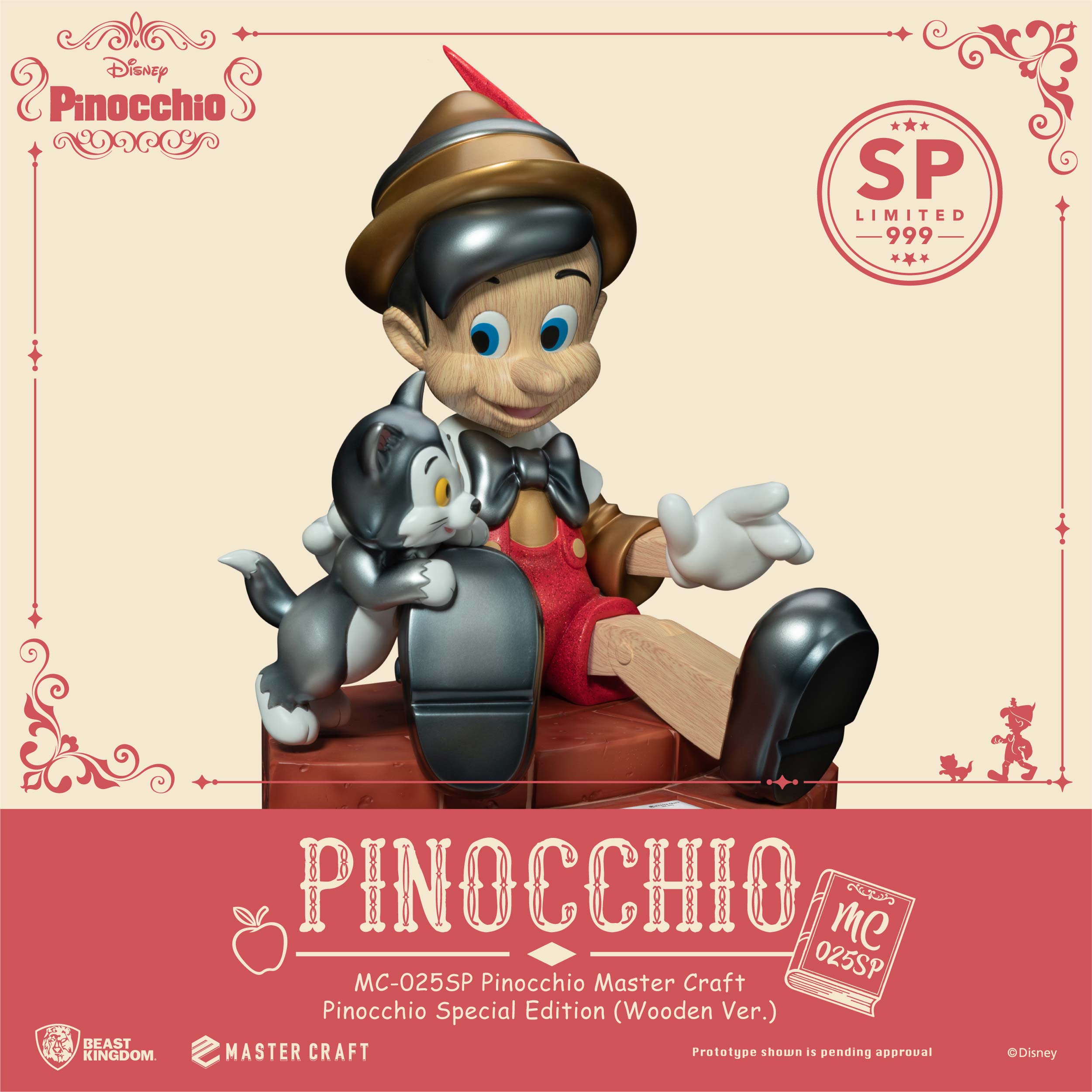 PRE-ORDER Beast Kingdom - Pinocchio - Mastercraft Pinocchio: Special Wooden Edition
