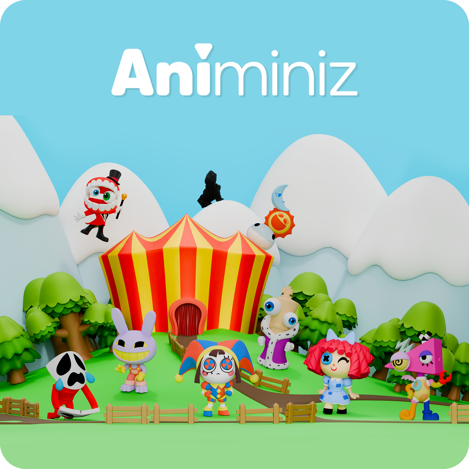 BACK ORDER Glitch - Animiniz - The Amazing Digital Circus - Main Character Series Blindbox [Box of 8]