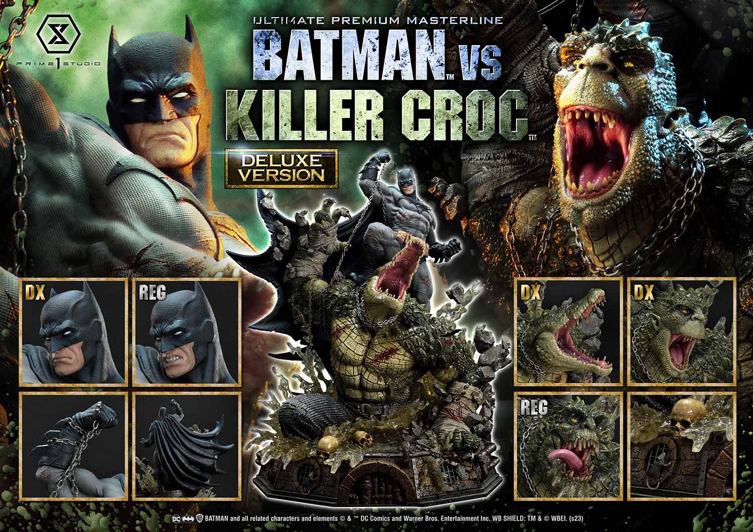 PRE-ORDER Prime1 Studio - Ultimate Premium Masterline - Batman (Comics) - Batman Versus Killer Croc: Deluxe Ver.
