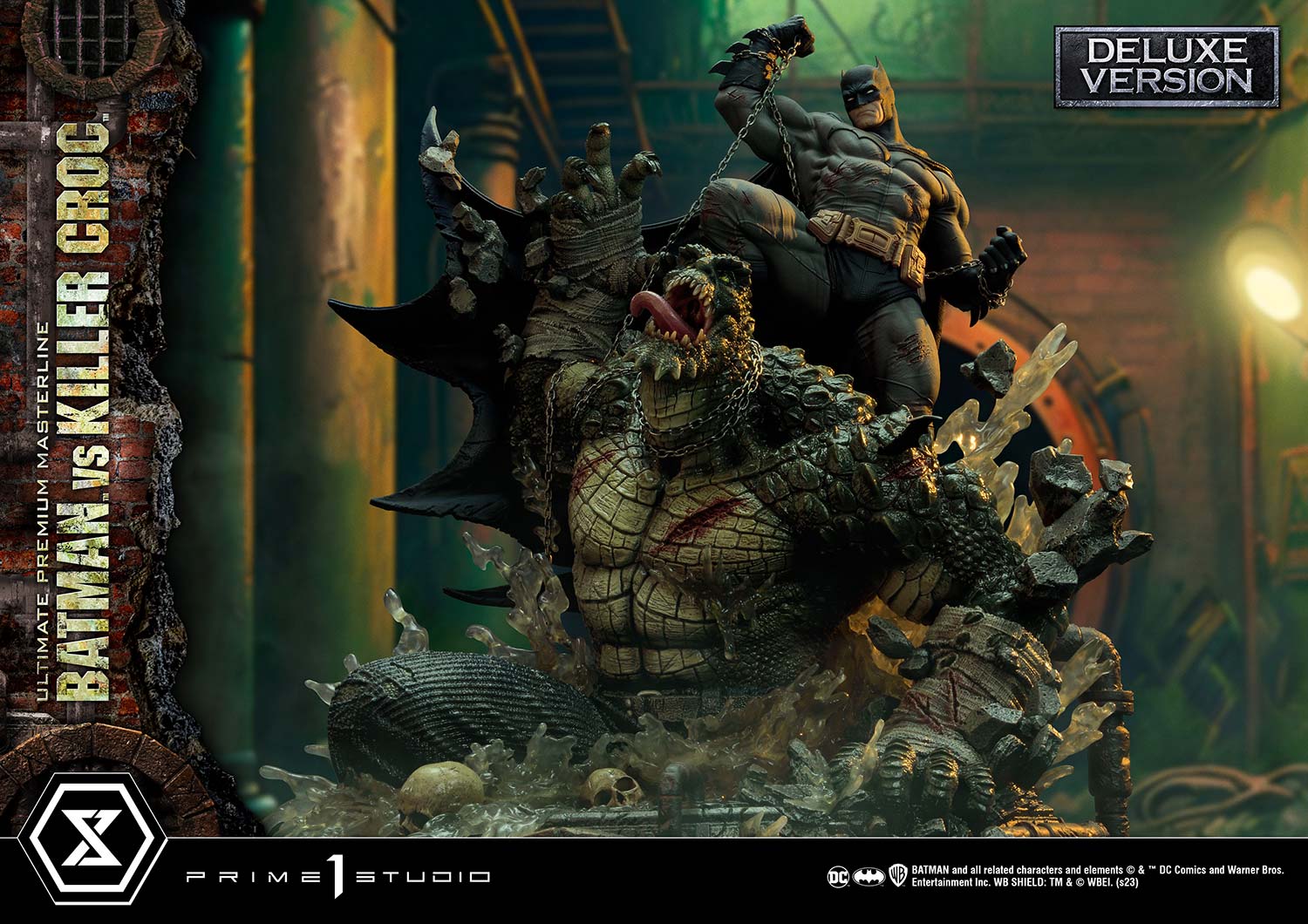 PRE-ORDER Prime1 Studio - Ultimate Premium Masterline - Batman (Comics) - Batman Versus Killer Croc: Deluxe Ver.