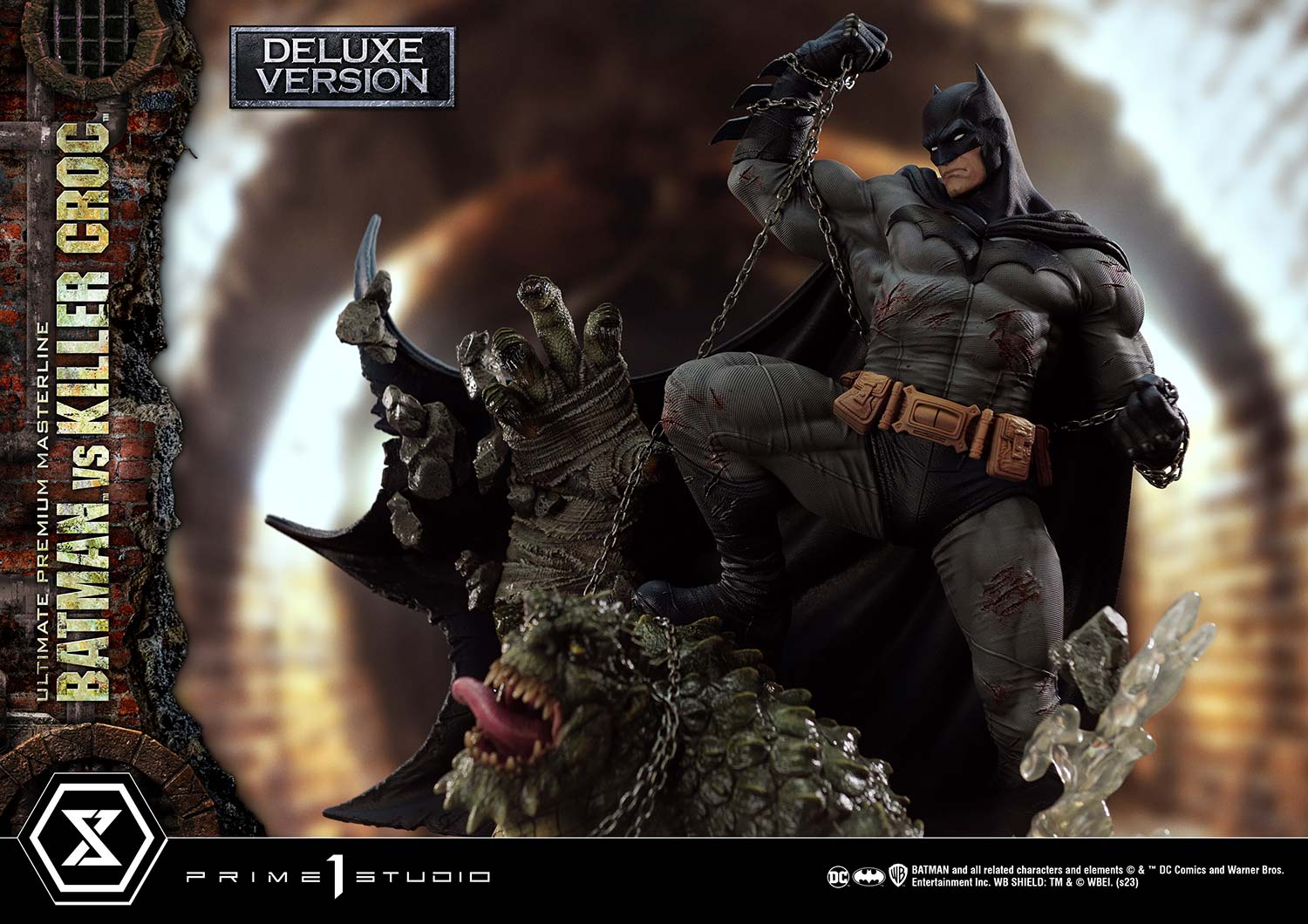 PRE-ORDER Prime1 Studio - Ultimate Premium Masterline - Batman (Comics) - Batman Versus Killer Croc: Deluxe Ver.