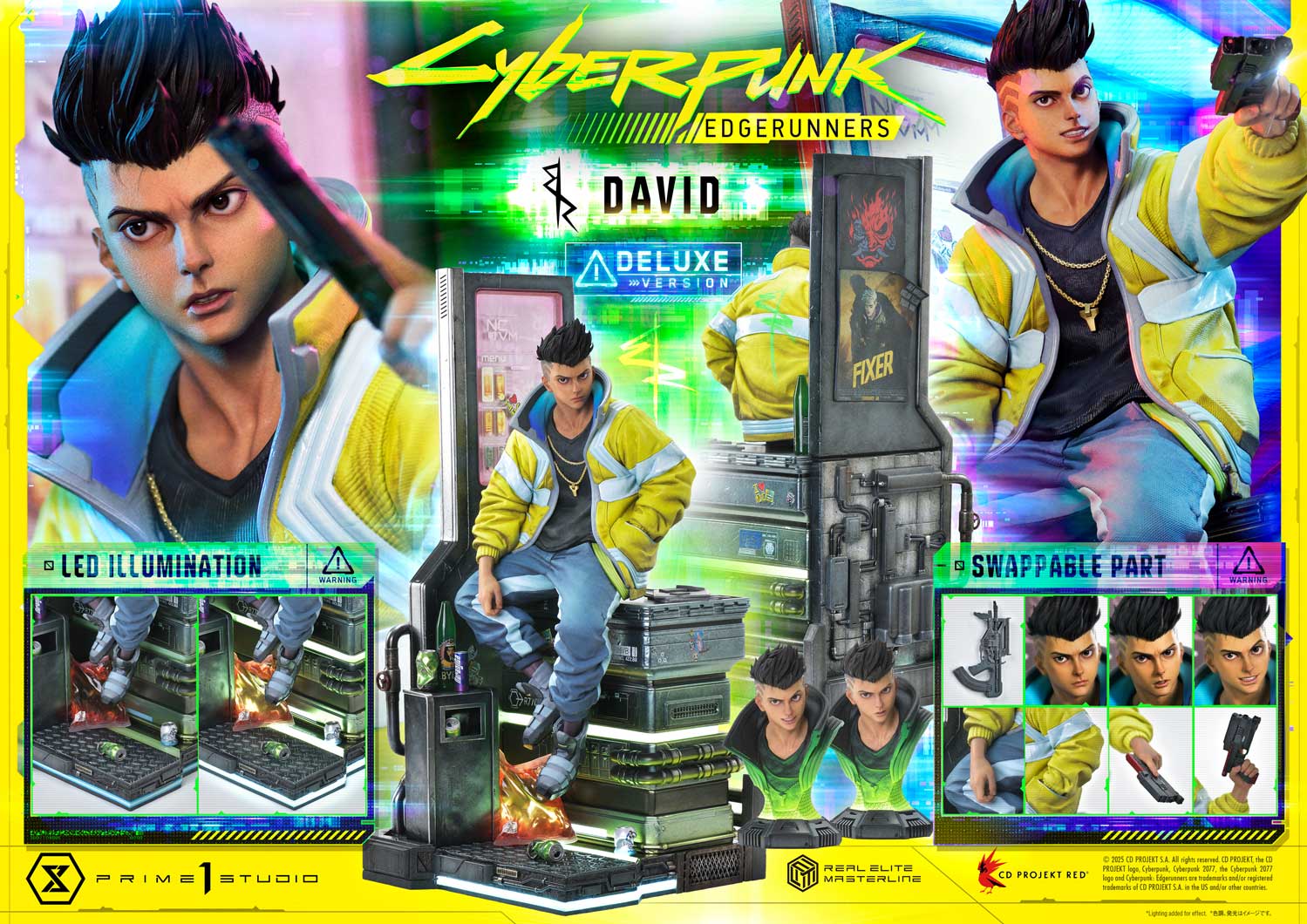 PRE-ORDER Prime 1 Studio - Real Elite Masterline - Cyberpunk: Edgerunners - David: Deluxe Bonus Version 1/4