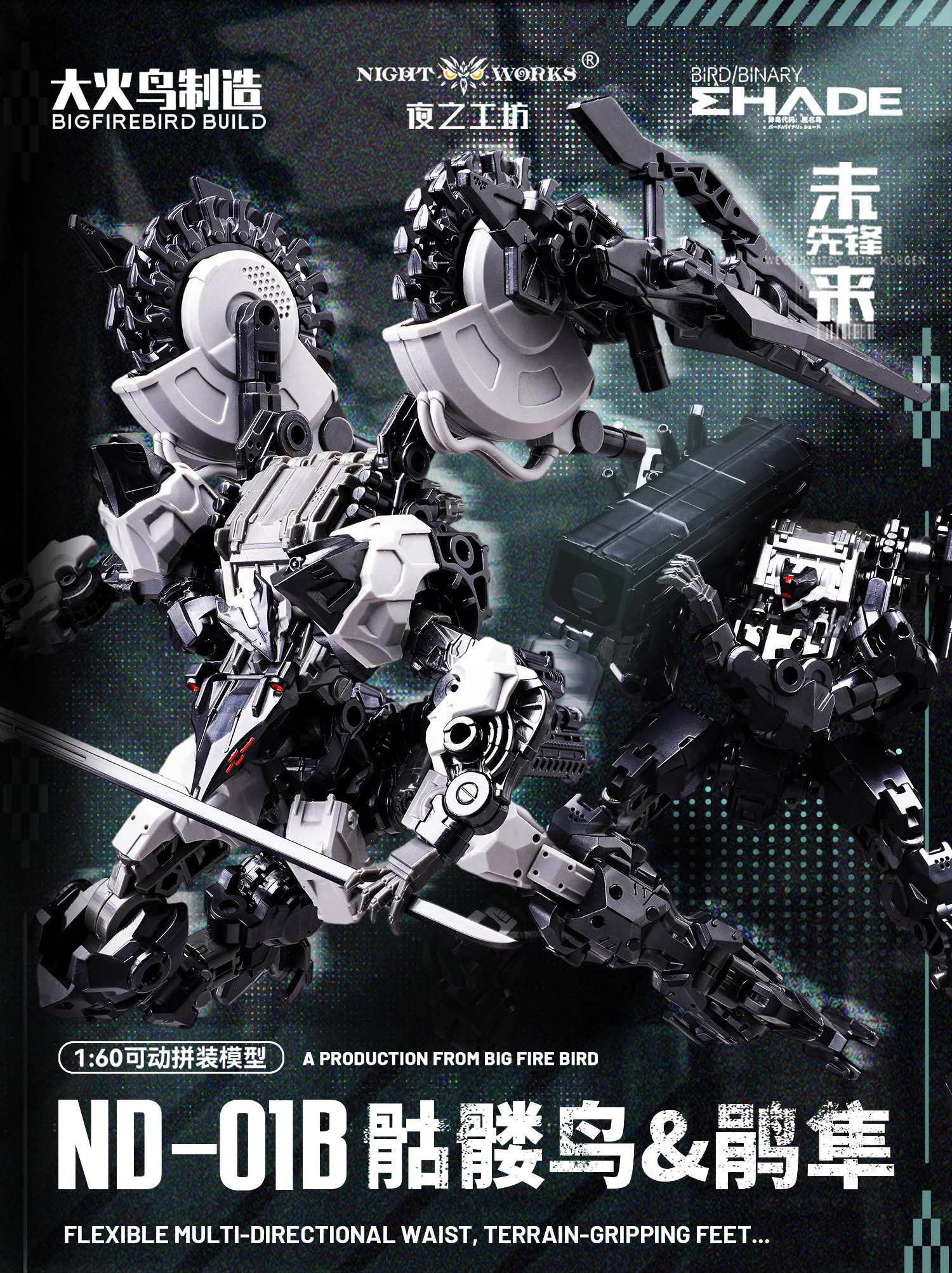 SPECIAL ORDER BIGFIREBIRD BUILD - Future Vanguard - BIRD/BINARY SHADE - Skull Bird and Baza 1/60 [JP]