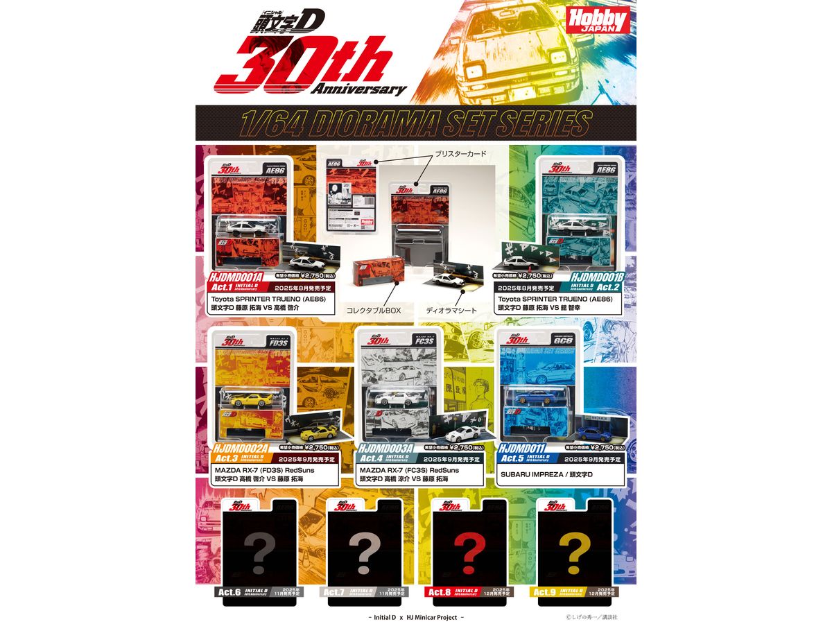 PRE-ORDER Hobby JAPAN - Initial D: Ryosuke Takahashi VS Takumi Fujiwara - MAZDA RX-7 (FC3S) RedSuns 1/64 [LIMITED]