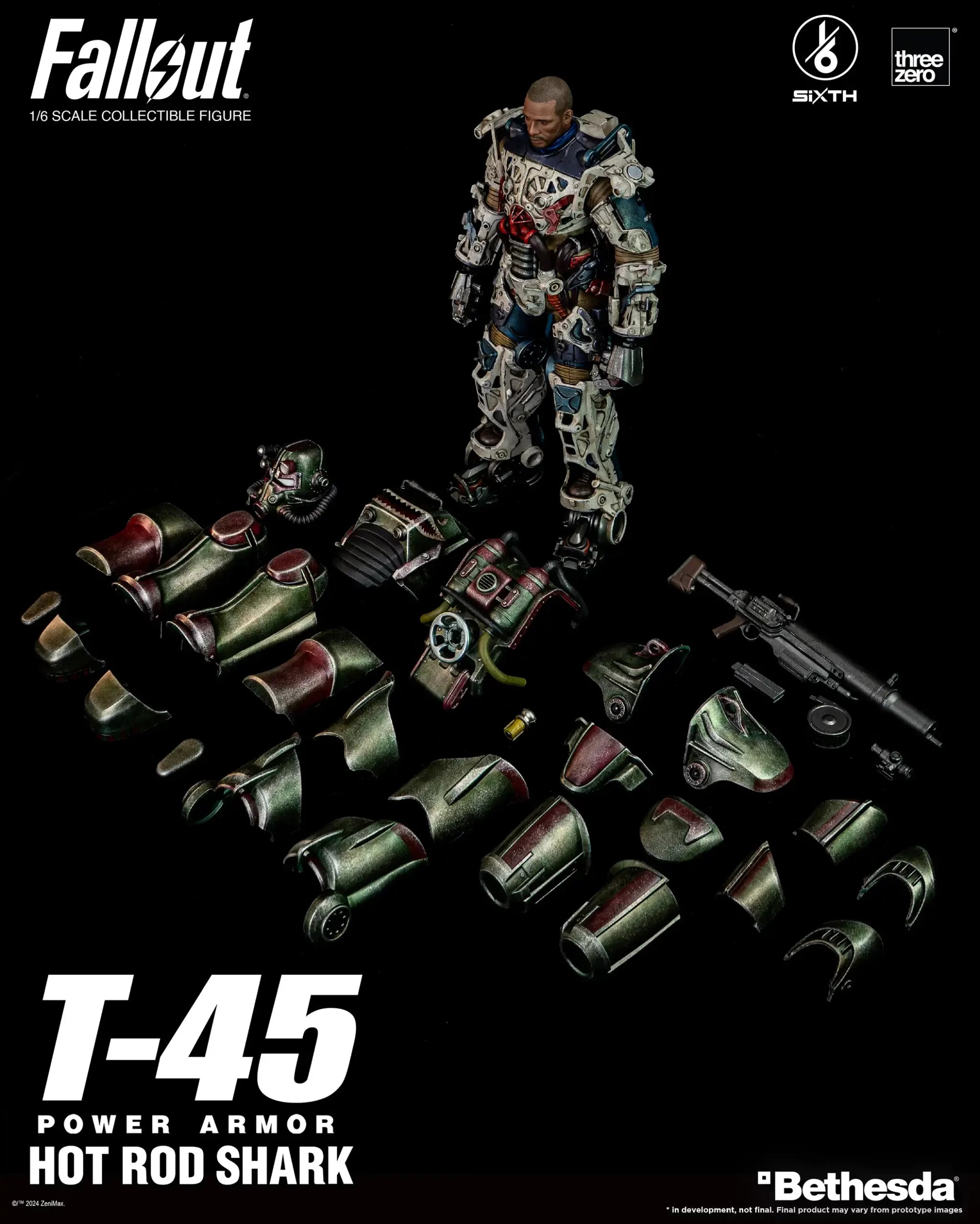 PRE-ORDER threezero - Fallout - T-45 Hot Rod Shark Power Armor 1/6