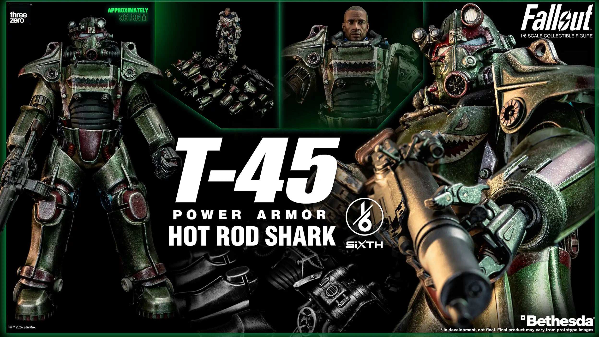 PRE-ORDER threezero - Fallout - T-45 Hot Rod Shark Power Armor 1/6