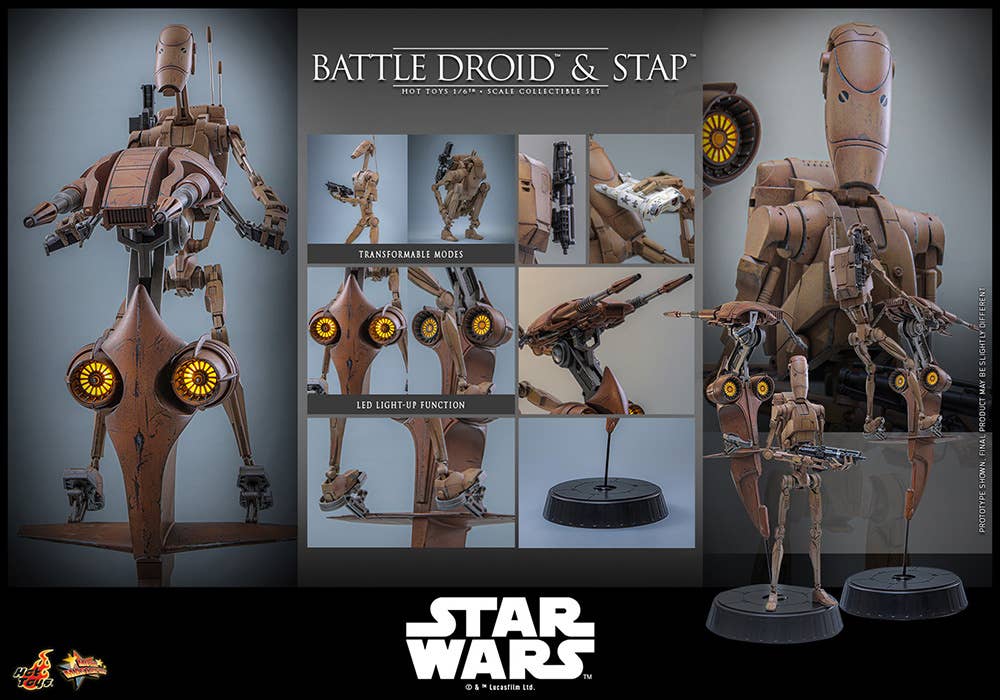 SPECIAL ORDER Hot Toys - Movie Masterpiece - Star Wars: Episode I - The Phantom Menace - Battle Droid & STAP 1/6 [JP]
