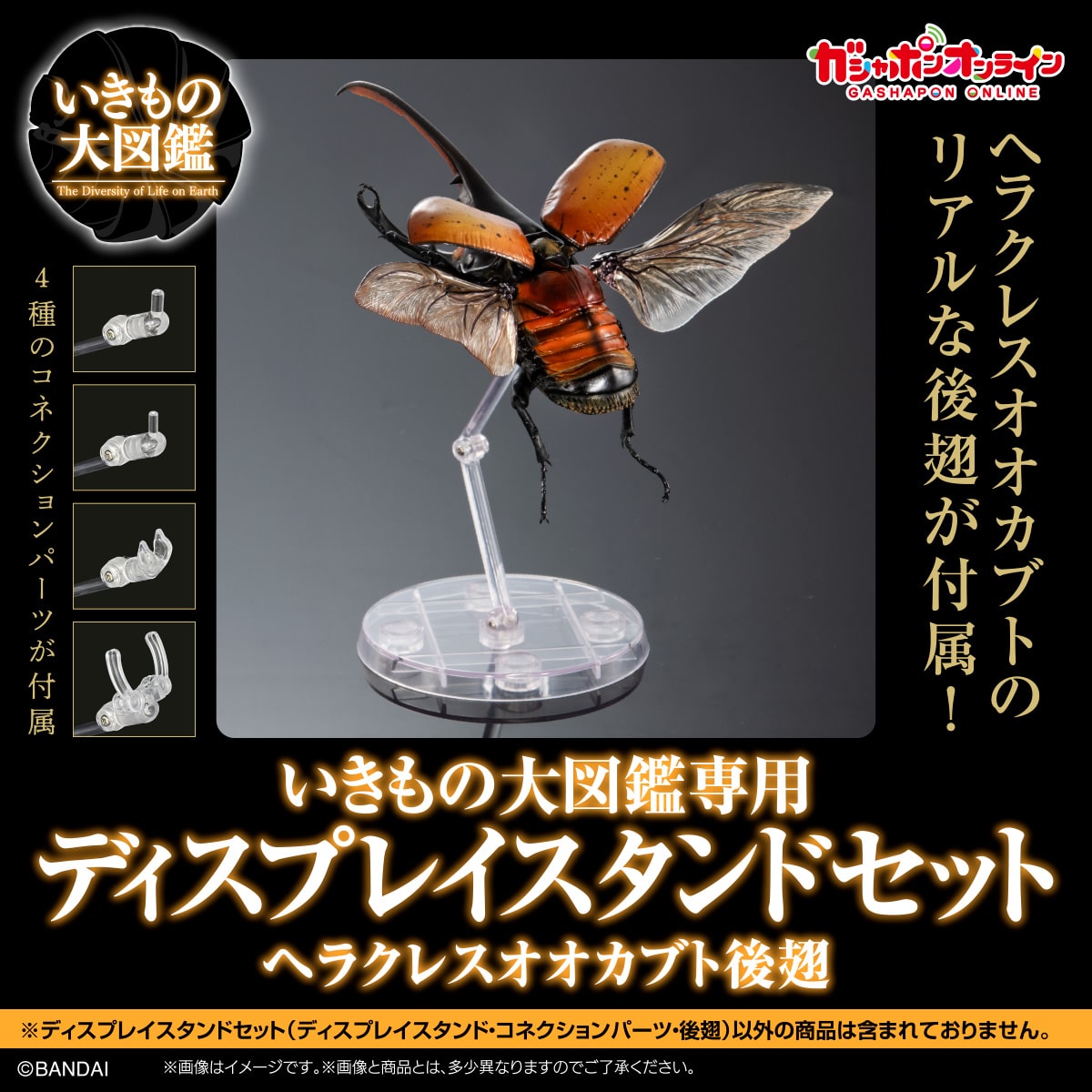SPECIAL ORDER Bandai - The Diversity of Life on Earth - Display Stand Set - Hercules Beetle Hind Wings [JP] [EXCLUSIVE]
