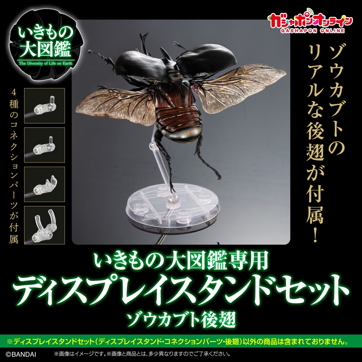 SPECIAL ORDER Bandai - The Diversity of Life on Earth - Display Stand Set - Elephant Beetle Hind Wings [JP] [EXCLUSIVE]