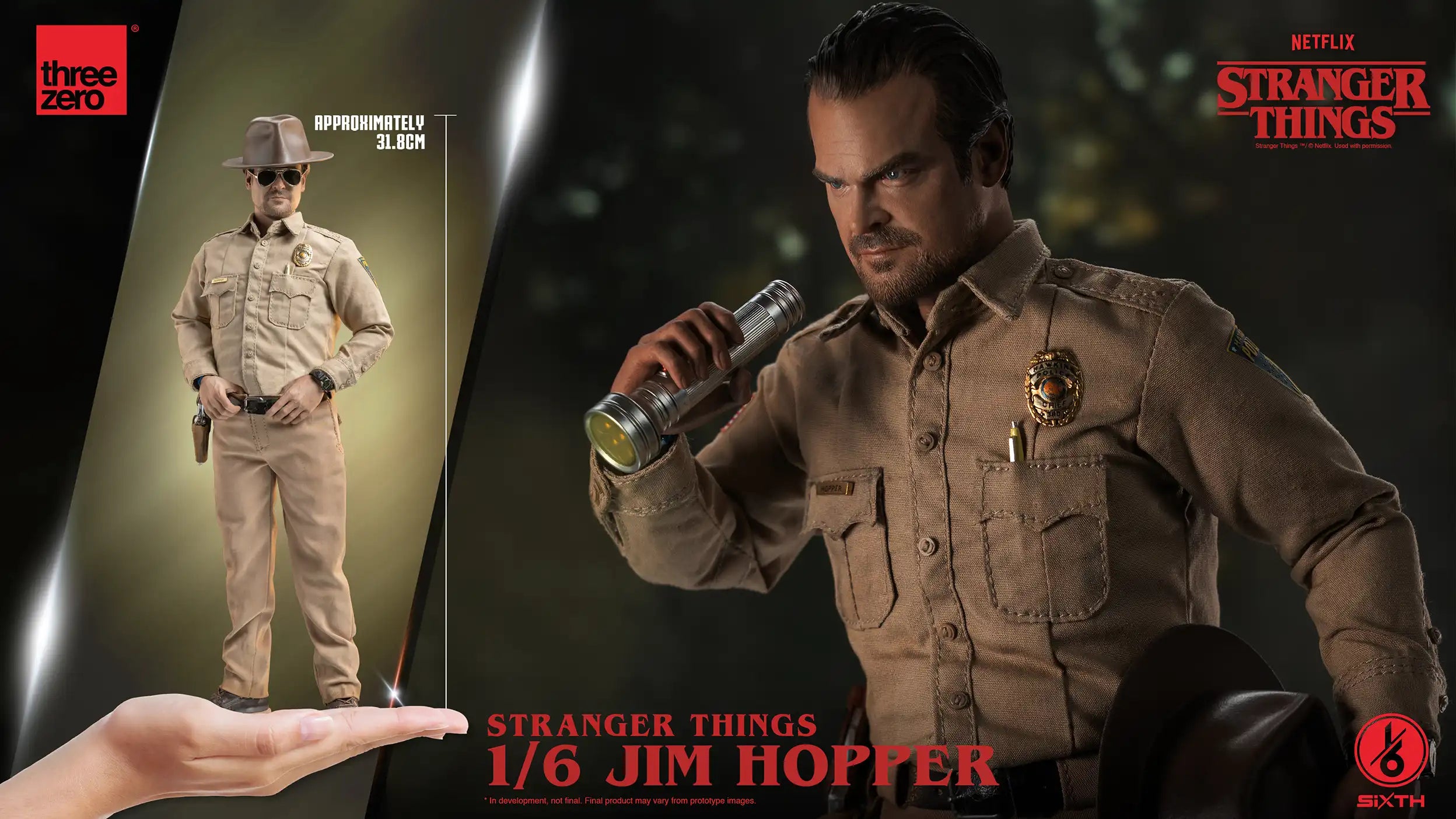 PRE-ORDER threezero - Stranger Things - Jim Hopper: Season 1 1/6