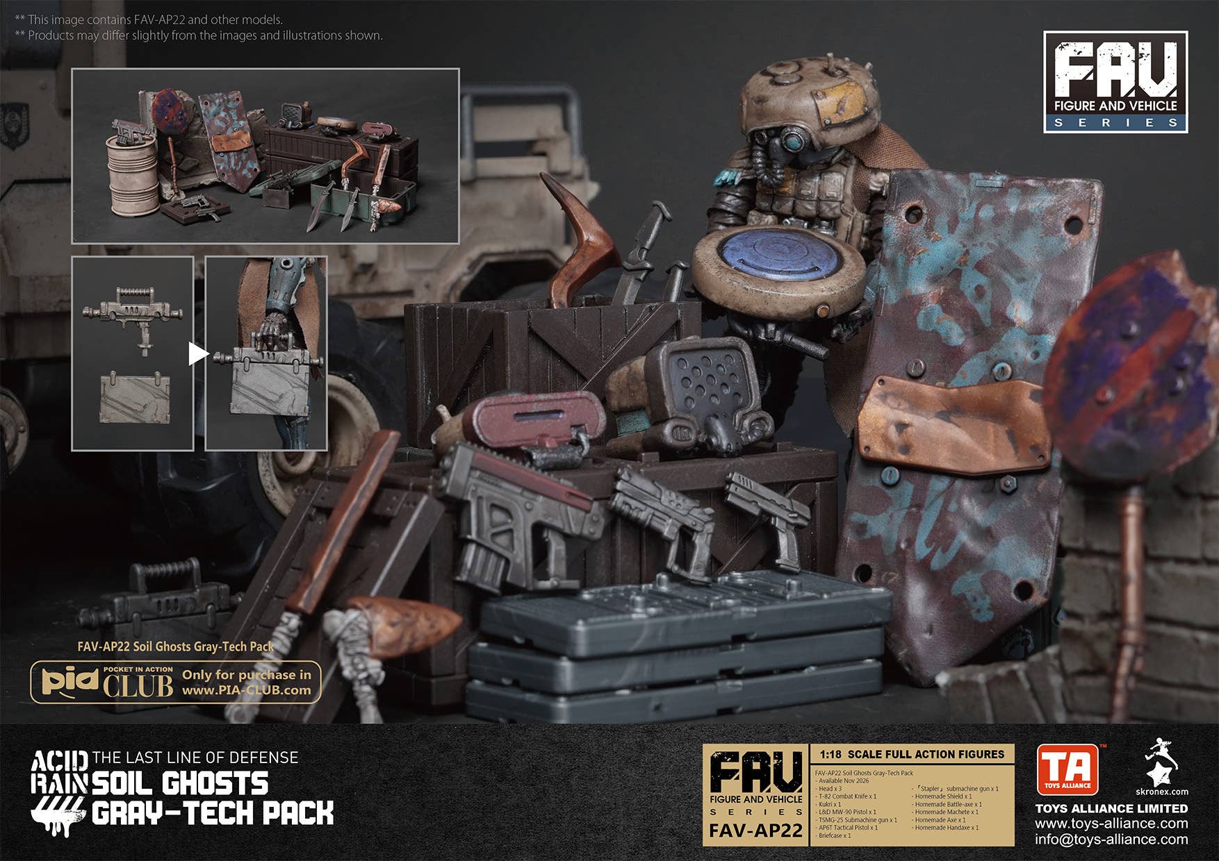 SPECIAL ORDER TOYS-ALLIANCE - Acid Rain - FAV-AP22 - Soil Ghosts Gray-Tech Pack 1/18 [JP]