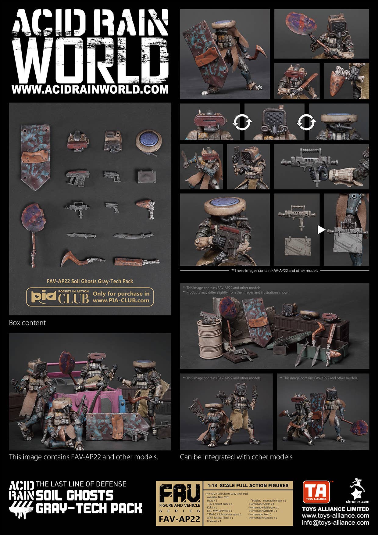 SPECIAL ORDER TOYS-ALLIANCE - Acid Rain - FAV-AP22 - Soil Ghosts Gray-Tech Pack 1/18 [JP]