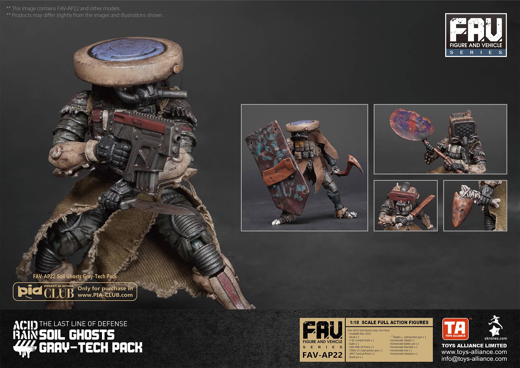 SPECIAL ORDER TOYS-ALLIANCE - Acid Rain - FAV-AP22 - Soil Ghosts Gray-Tech Pack 1/18 [JP]