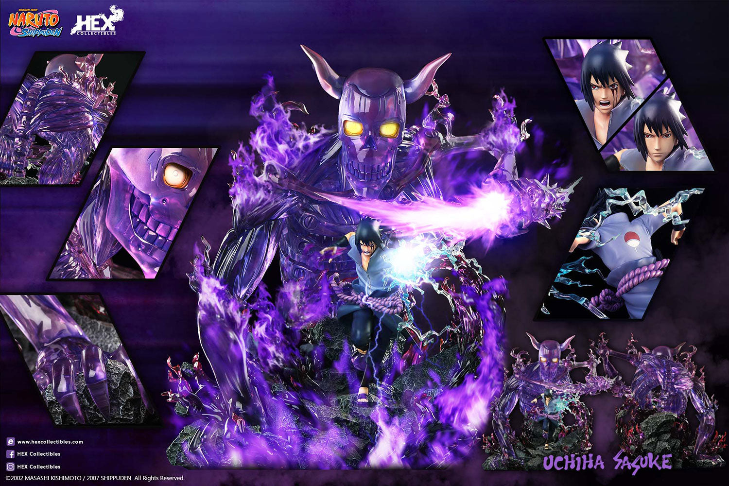 IN-STOCK HEX Collectibles - Naruto Shippuden - Uchiha Sasuke: Kekkei genkai, Mangekyo Sharingan: Susano’o 1/8