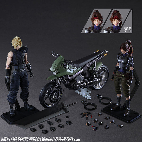 PRE-ORDER Play-Arts Kai - Final Fantasy VII Remake - Cloud Strife, Jessie Raspberry and Bike Set