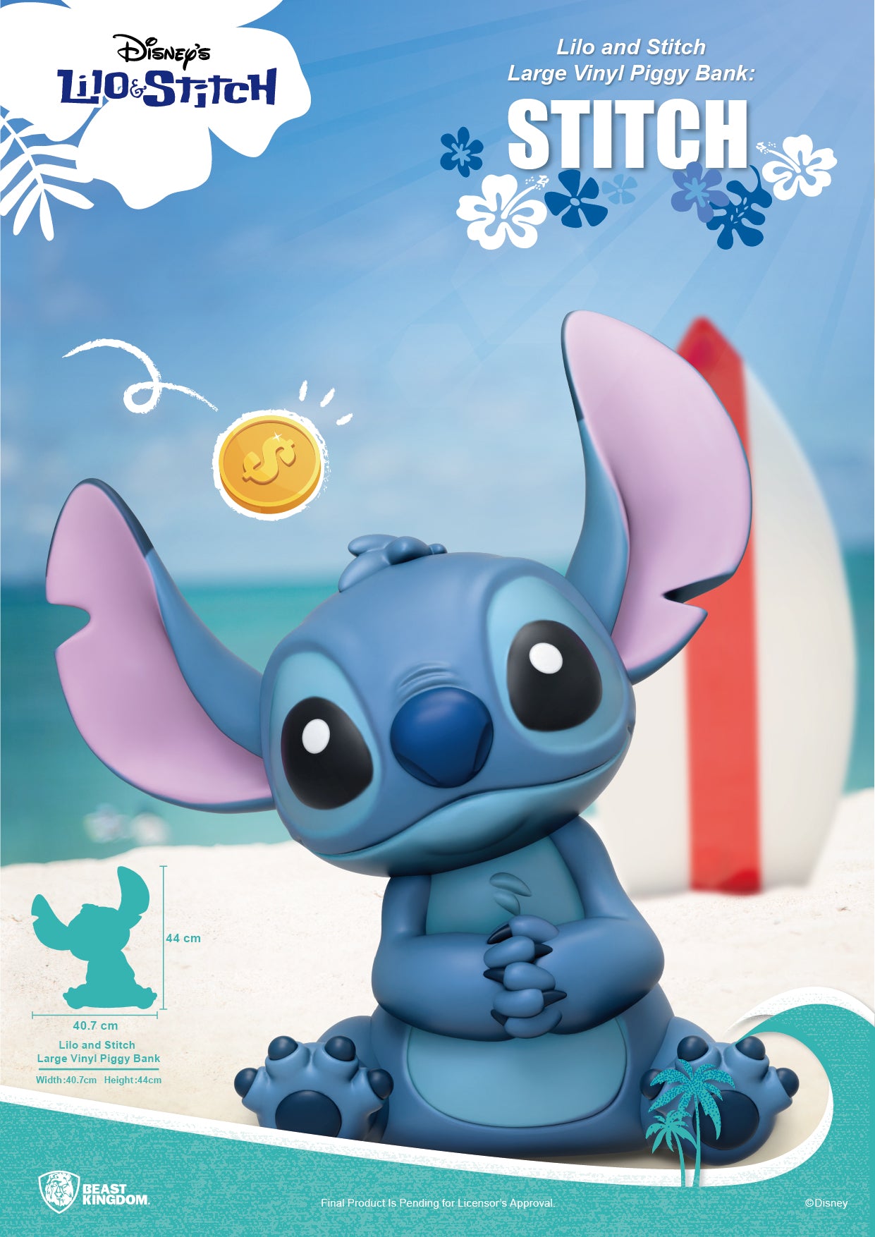 PRE-ORDER Large Vinyl Piggy Bank - Lilo and Stitch - Stitch