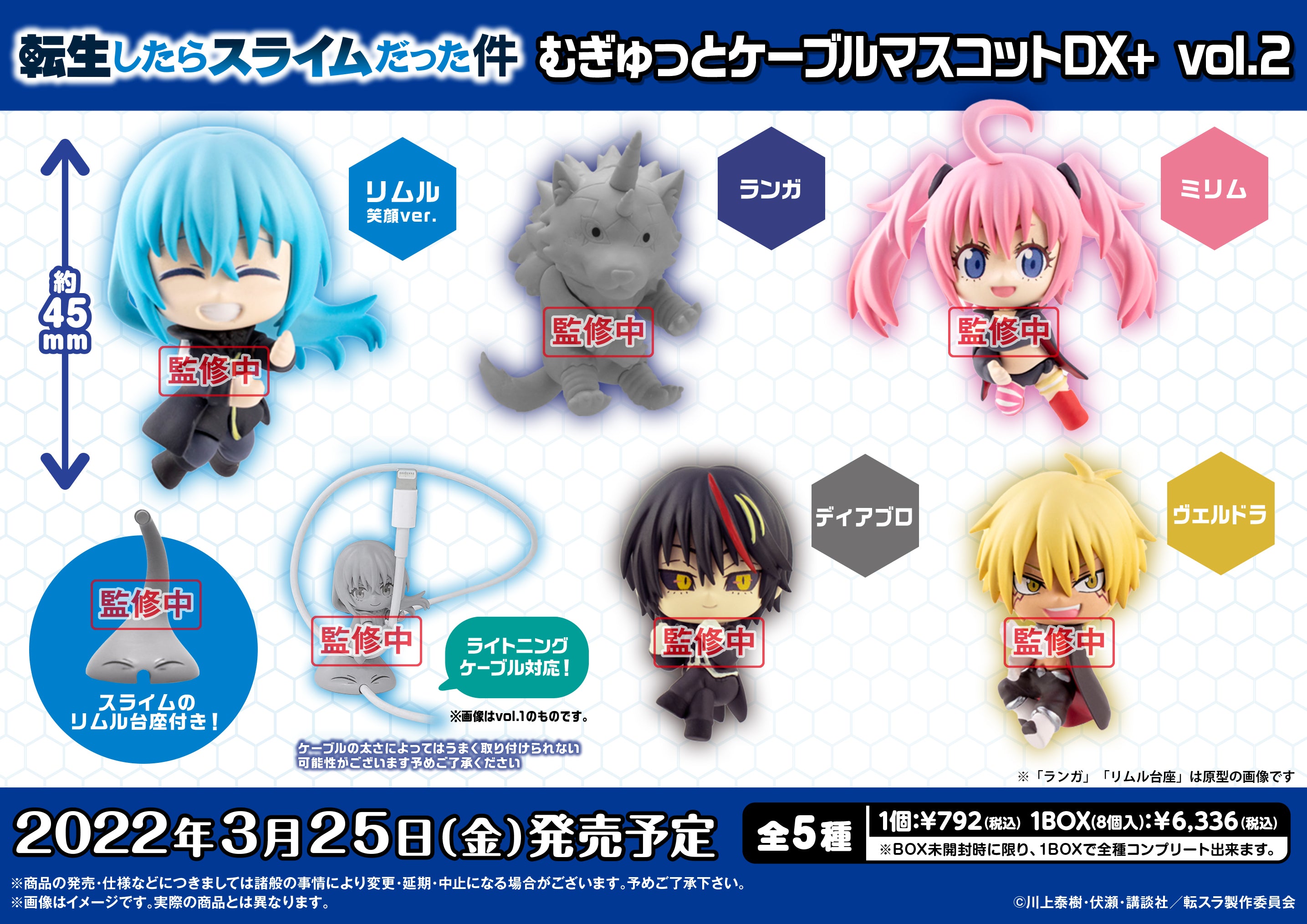 PRE-ORDER That Time I Got Reincarnated as a Slime Mugitto Cable Mascot DX+ vol.2 [Box of 8]