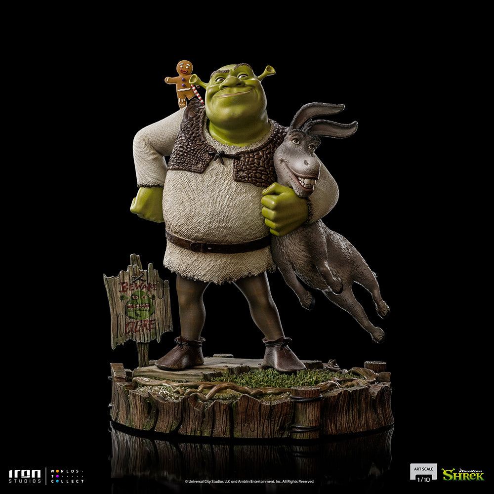 PRE-ORDER Shrek - Shrek, Donkey and The Gingerbread Man Deluxe Art Scale 1/10