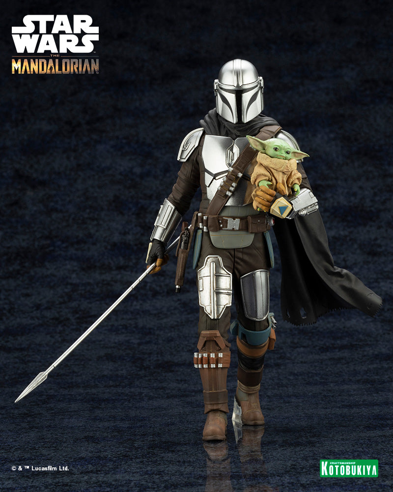 PRE-ORDER ARTFX+ - Star Wars: The Mandalorian™ - MANDALORIAN™& GROGU™ with Beskar Staff 1/10