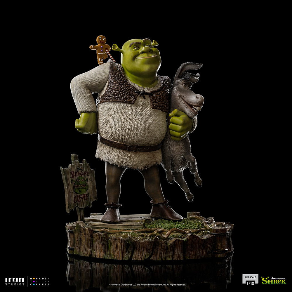 PRE-ORDER Shrek - Shrek, Donkey and The Gingerbread Man Deluxe Art Scale 1/10