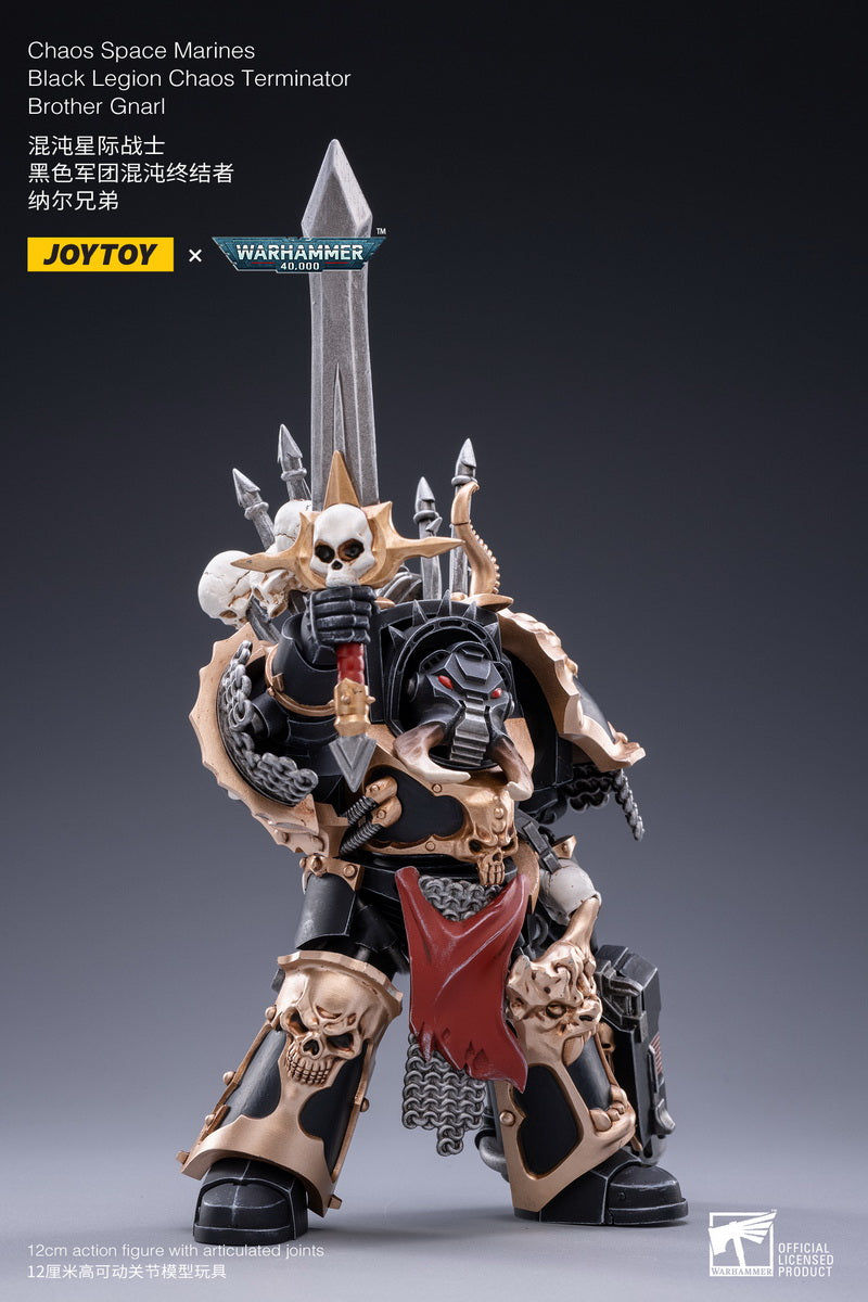 PRE-ORDER Warhammer 40k - Chaos Space Marines - Black Legion Chaos Terminator Brother Gnarl 1/18 [May 2023 Release]